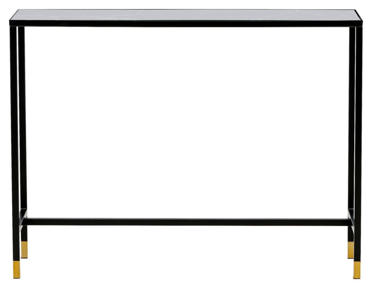 BEISTELLTISCH DIPP - Messingfarben/Schwarz, Design, Glas/Metall (100/30/75cm) - Livetastic