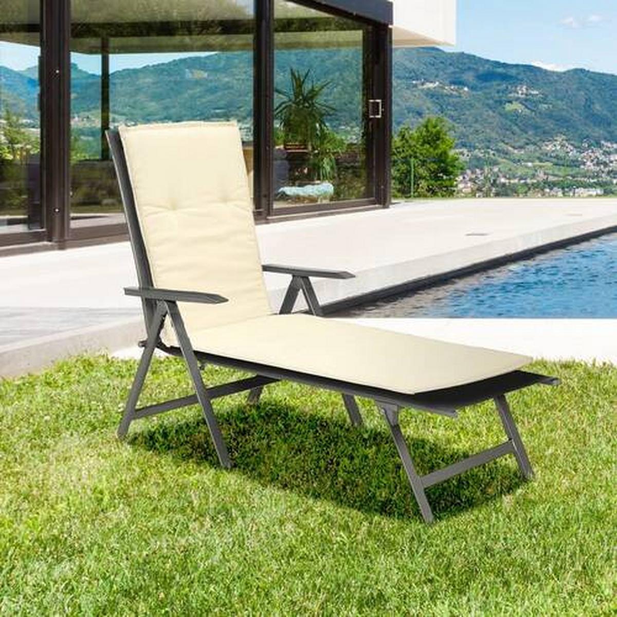 Liegenauflage Takume ca. 191x58 cm Beige - Beige, Basics, Textil (191/58/8cm) - Gardenson