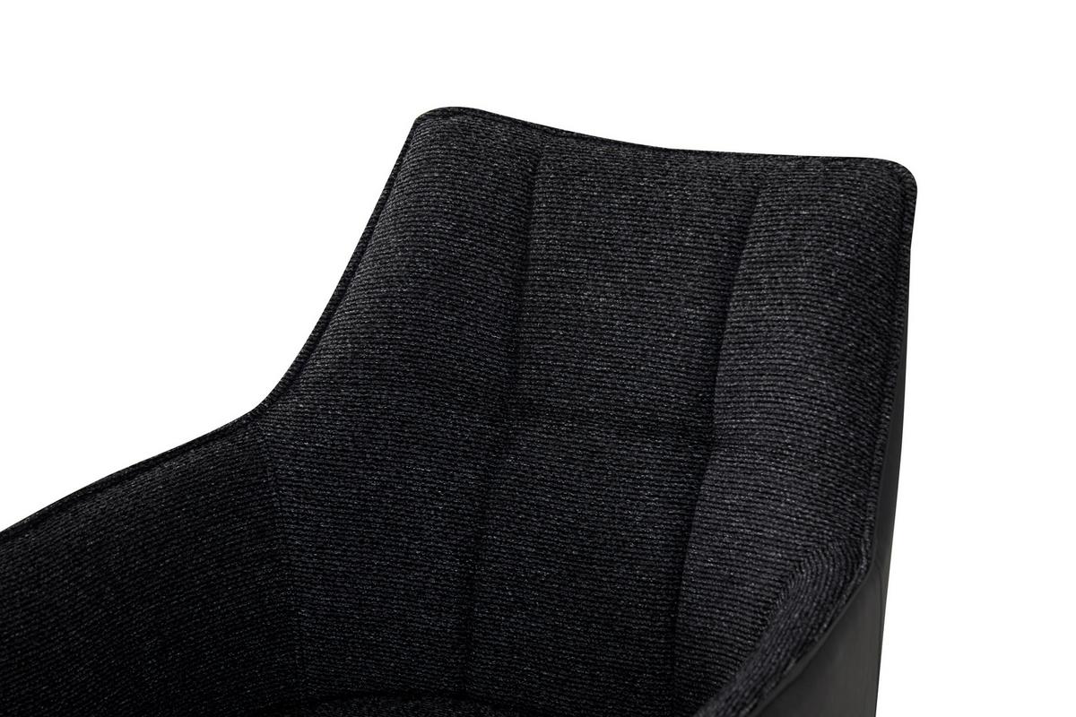 Scaun LEONY - negru, Modern, lemn/metal (56/89/63cm) - Premium Living