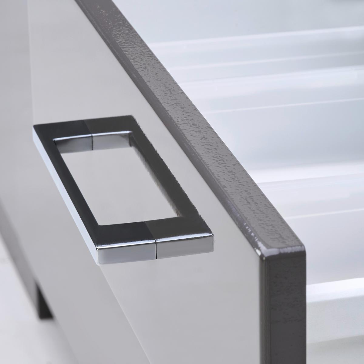 Küchenblock Mailand Anthrazit inkl. E-Geräte - Chromfarben/Eichefarben, MODERN, Holzwerkstoff/Metall (220cm) - Held