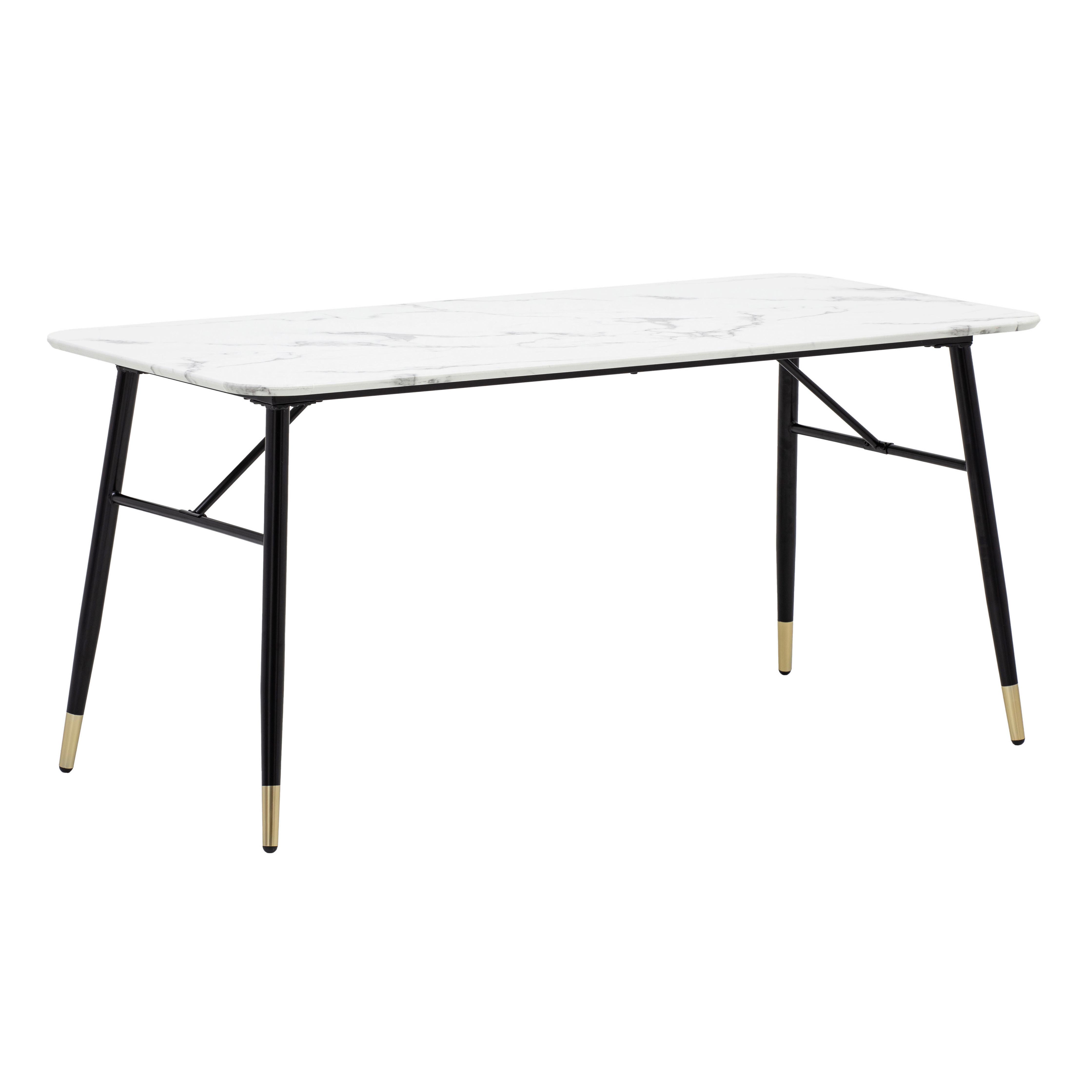 Esstisch Wl6.959 - Weiss/Goldfarben, Design, Holzwerkstoff/Metall (160/80/76cm) - MID.YOU