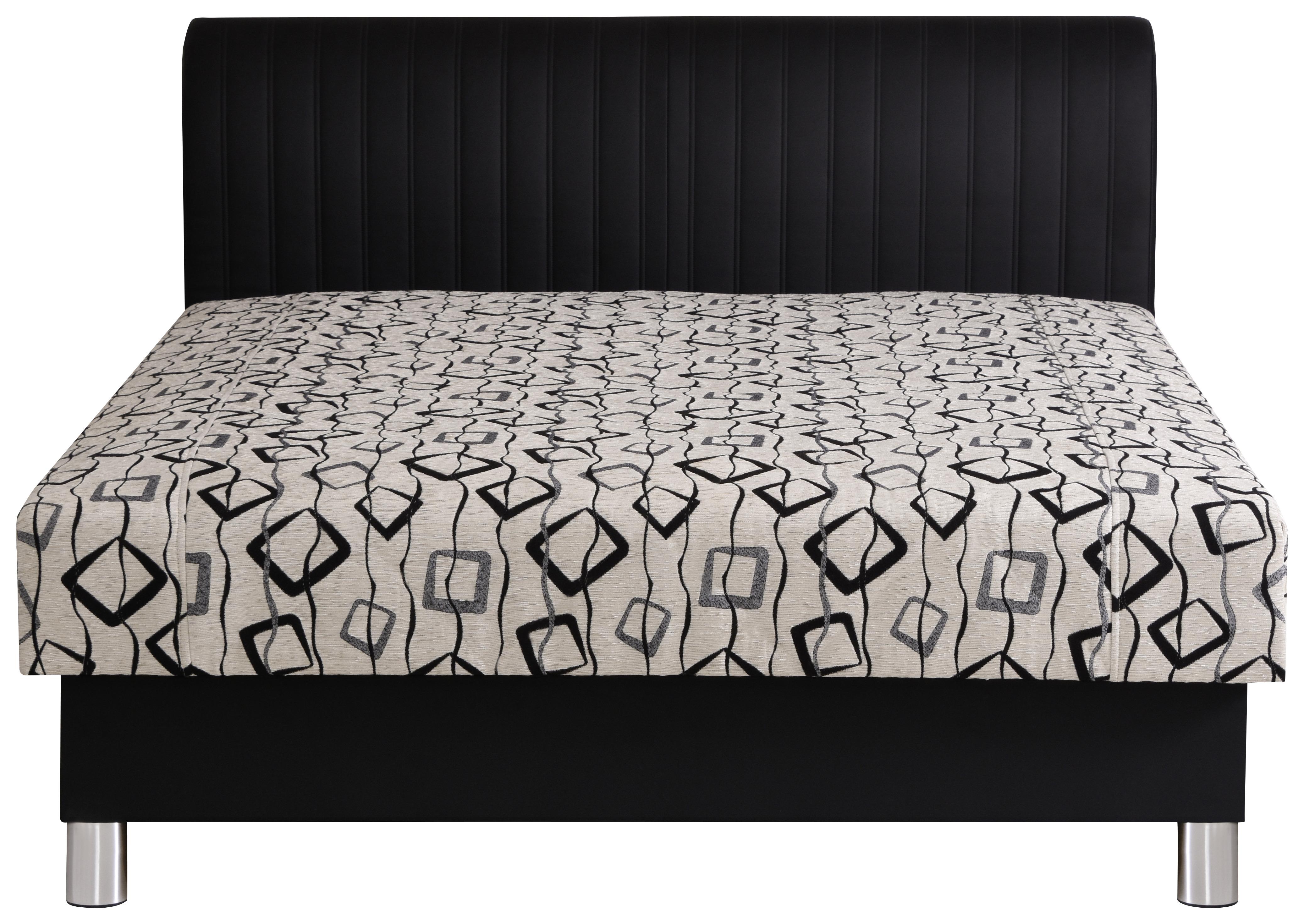 Kárpitozott Ágy Fehér-fekete Capri Eco - Bézs/Fekete, romantikus/Landhaus, Textil (160/200cm)