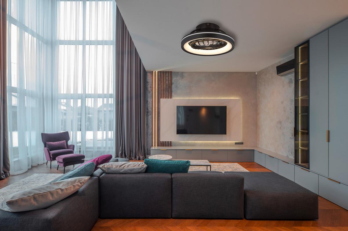 DECKENVENTILATOR 03665 DEANNE - Klar/Schwarz, Konventionell, Kunststoff (48/20cm) - Globo