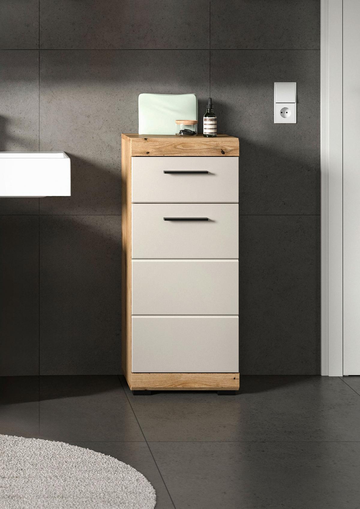 Midischrank Scout ca. 37x88x31 cm Kaschmir - Kaschmir/Schwarz, MODERN, Holzwerkstoff/Kunststoff (37/88/31cm) - MID.YOU