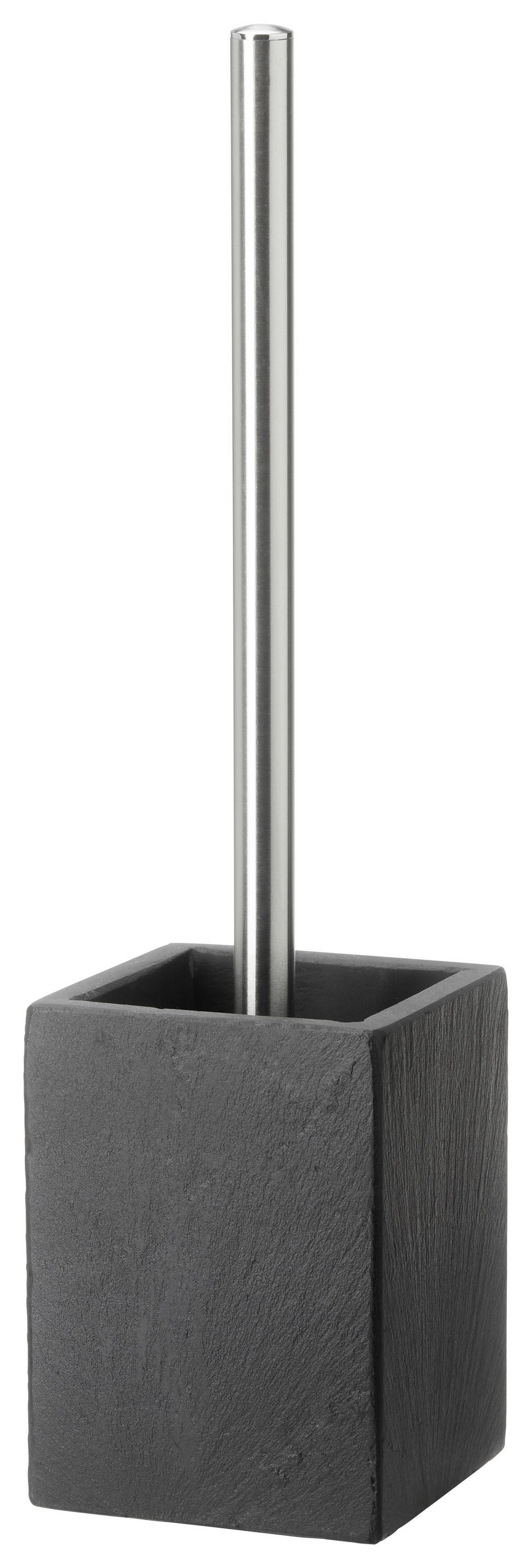 WC-Bürstengarnitur Loki aus Edelstahl - Anthrazit, Stein/Metall (9,5/36cm)