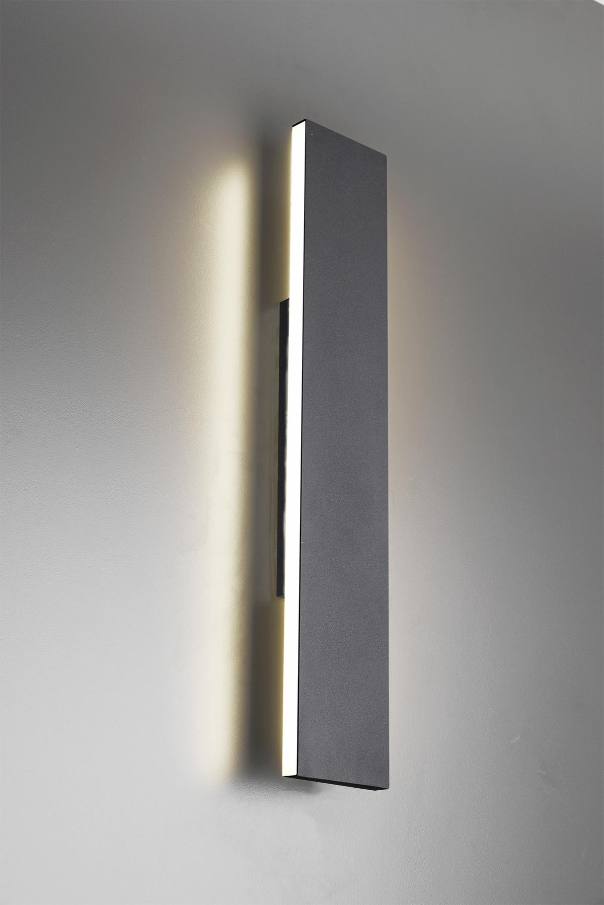 LED-Wandleuchte Concha in Anthrazit max. 18 Watt - Anthrazit, KONVENTIONELL, Kunststoff/Metall (47/8/4,5cm) - Trio Leuchten