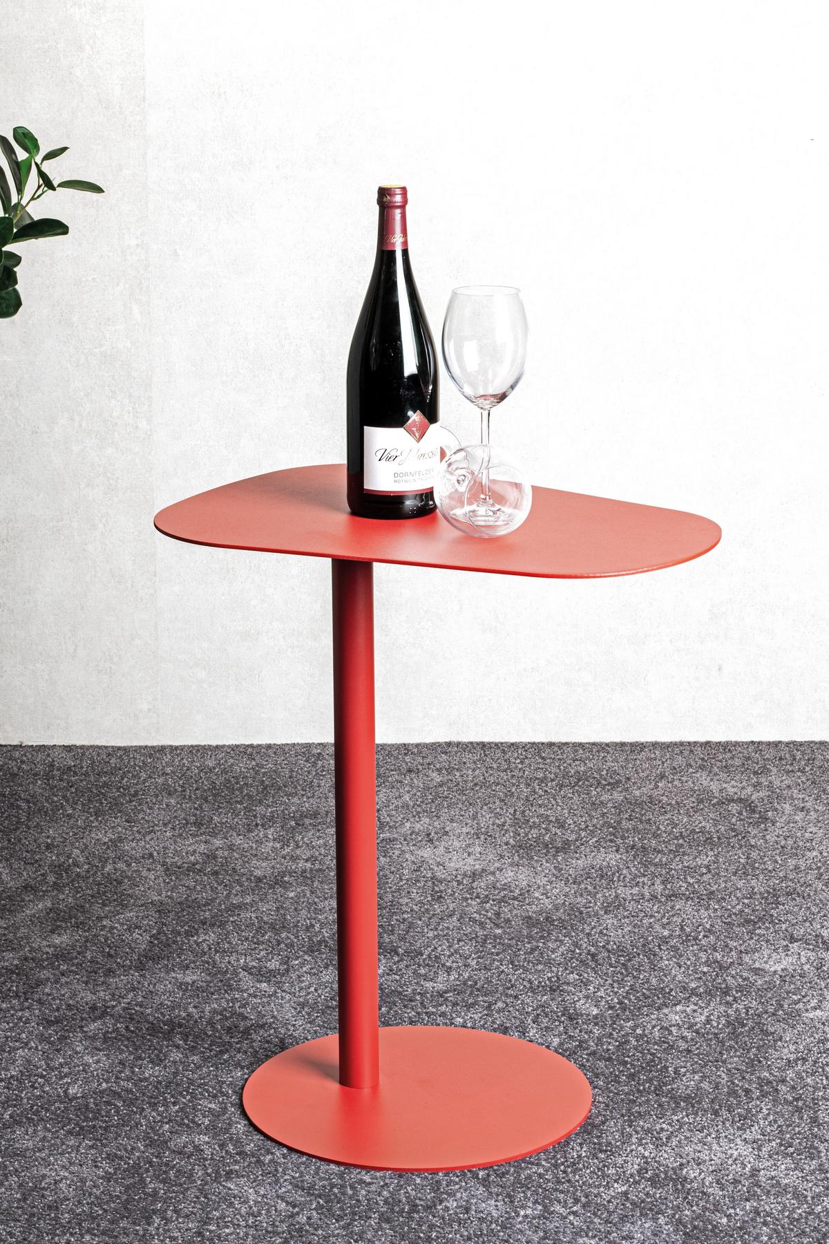 STOLIK BOCZNY CONNOR - czerwony, Trend, metal (53/38/60cm)