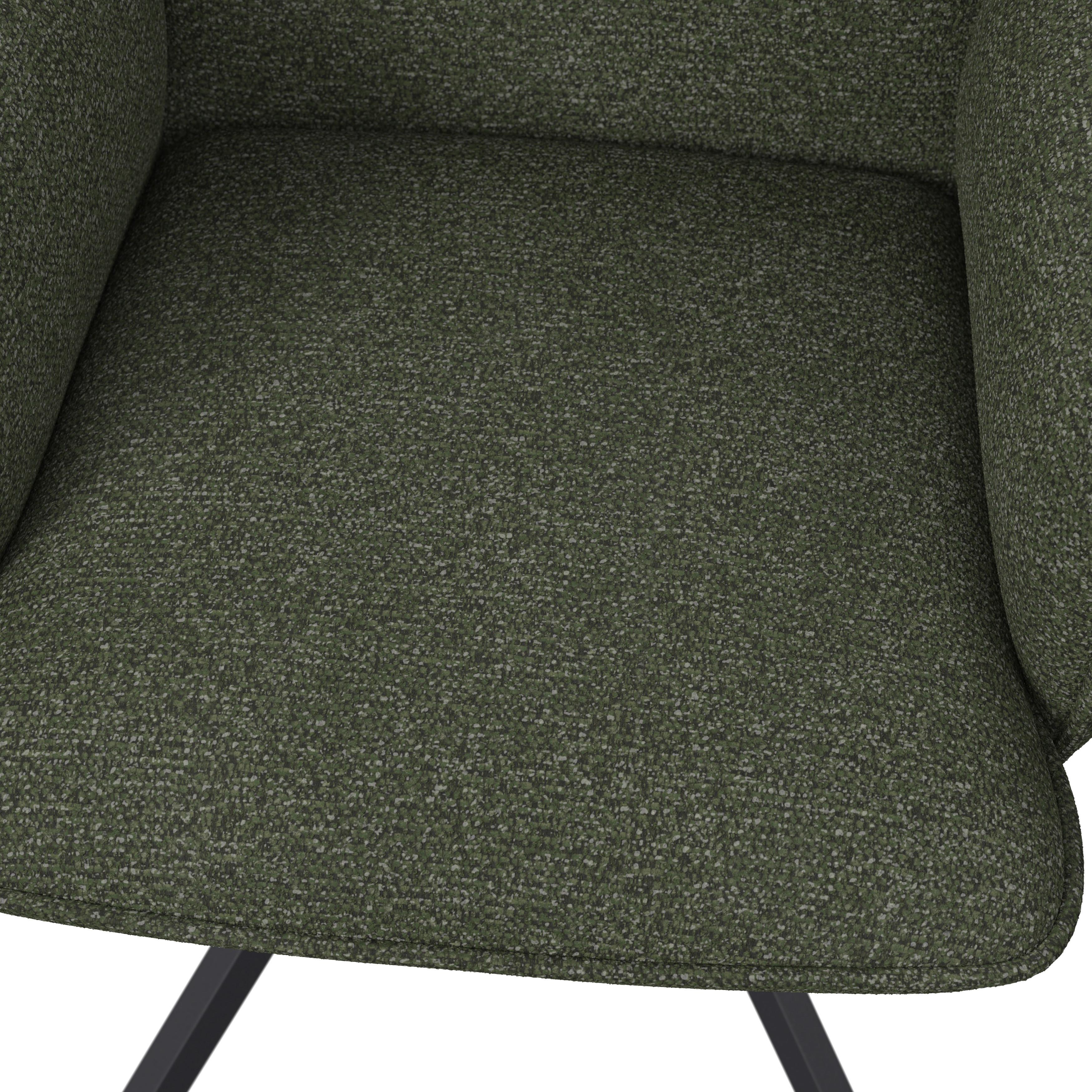STOL MED ARMSTÖD TESS - grön/svart, Modern, metall/trä (64/90/63cm) - Bessagi Home