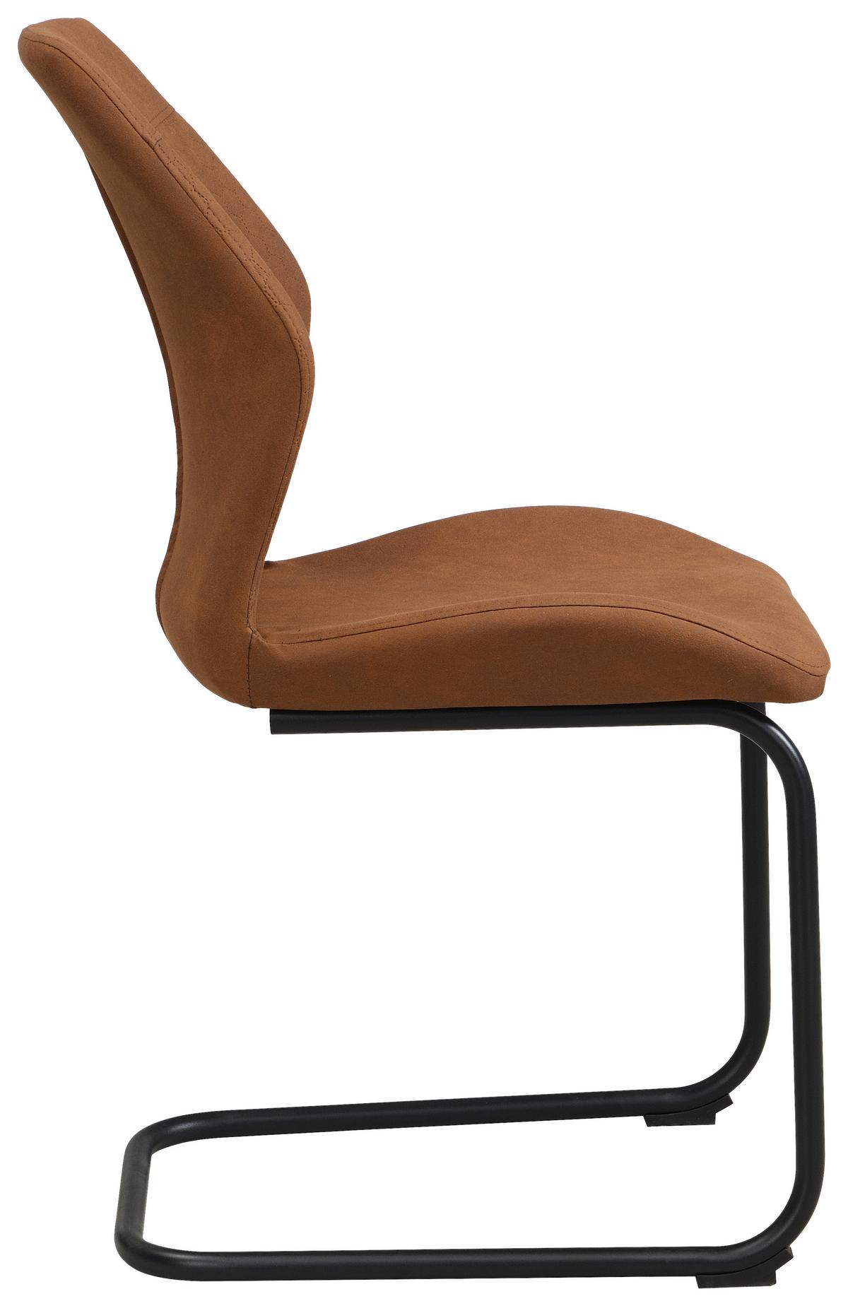 Schwingstuhl Anika Braun/schwarz - Schwarz/Braun, Modern, Textil/Metall (49/91/59cm) - Mömax