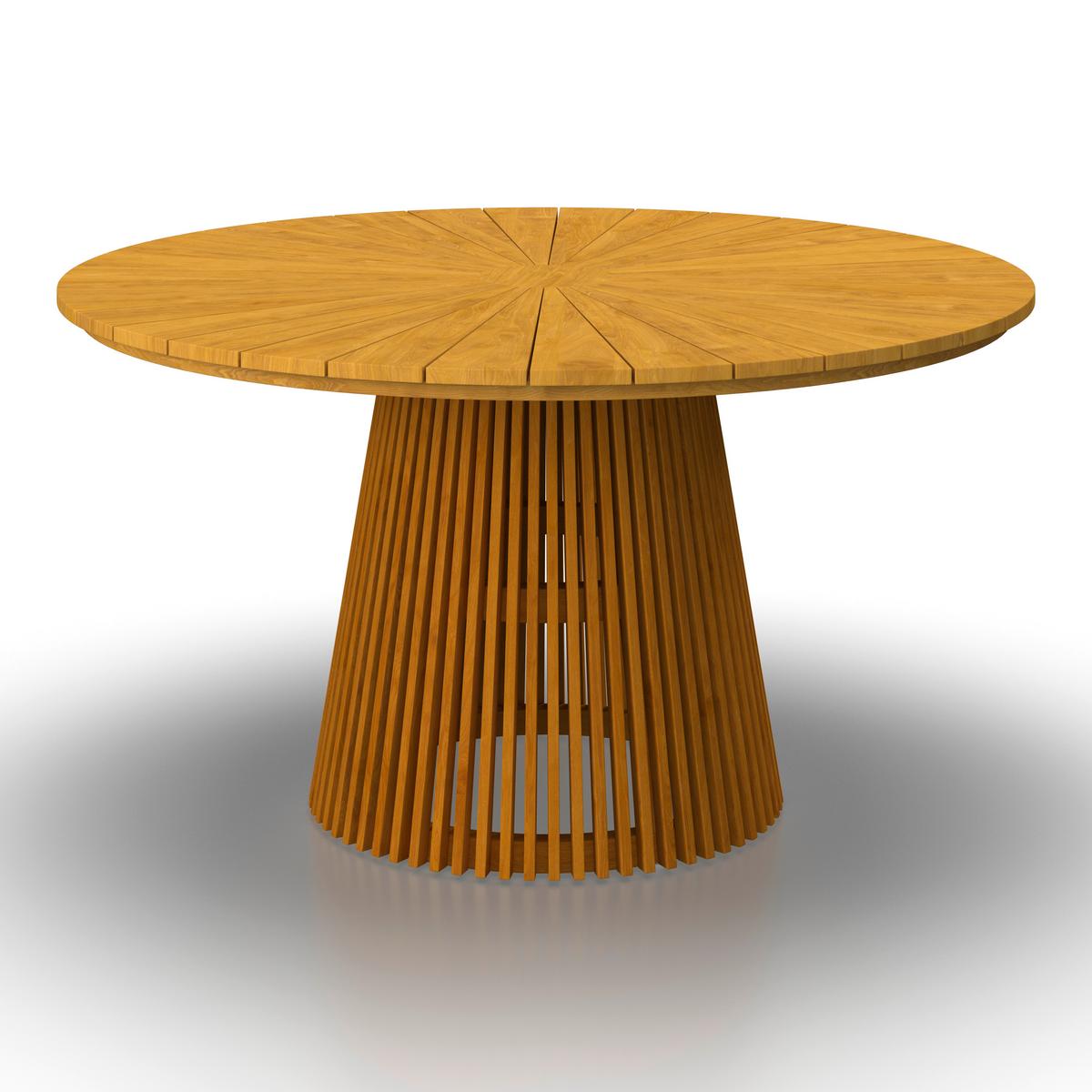 Gartentisch Sanja Massiv Teak ca. Ø 140x76 cm - Teakfarben, MODERN, Holz (140/76cm) - Bessagi Garden