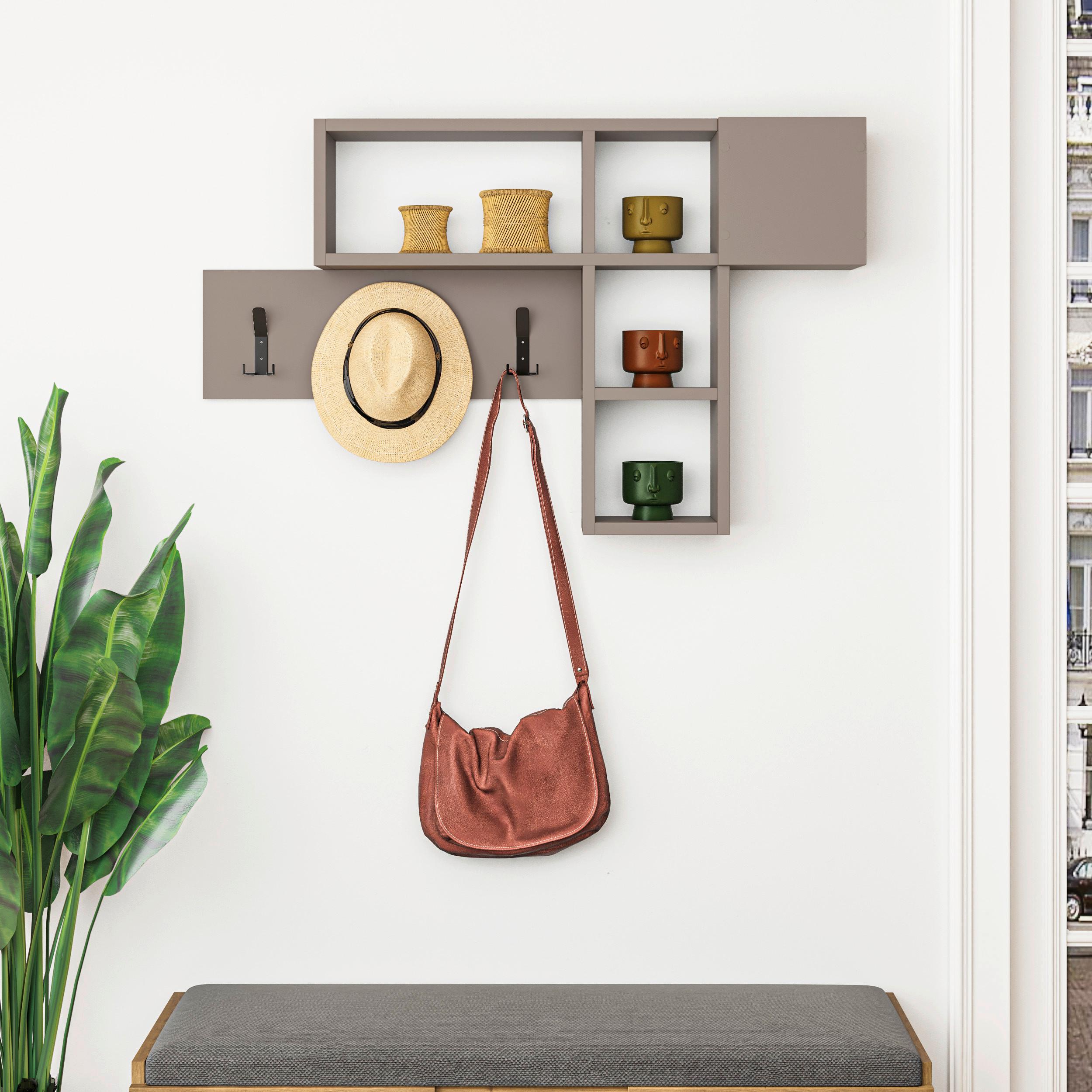 Wandgarderobe Game ca.99,5x61x15cm Mokka - Mokka, Design, Holzwerkstoff (99.5/61/15cm) - Livetastic