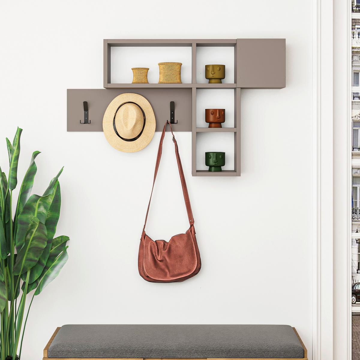 Wandgarderobe Game ca.99,5x61x15cm Mokka - Mokka, Design, Holzwerkstoff (99.5/61/15cm) - Livetastic