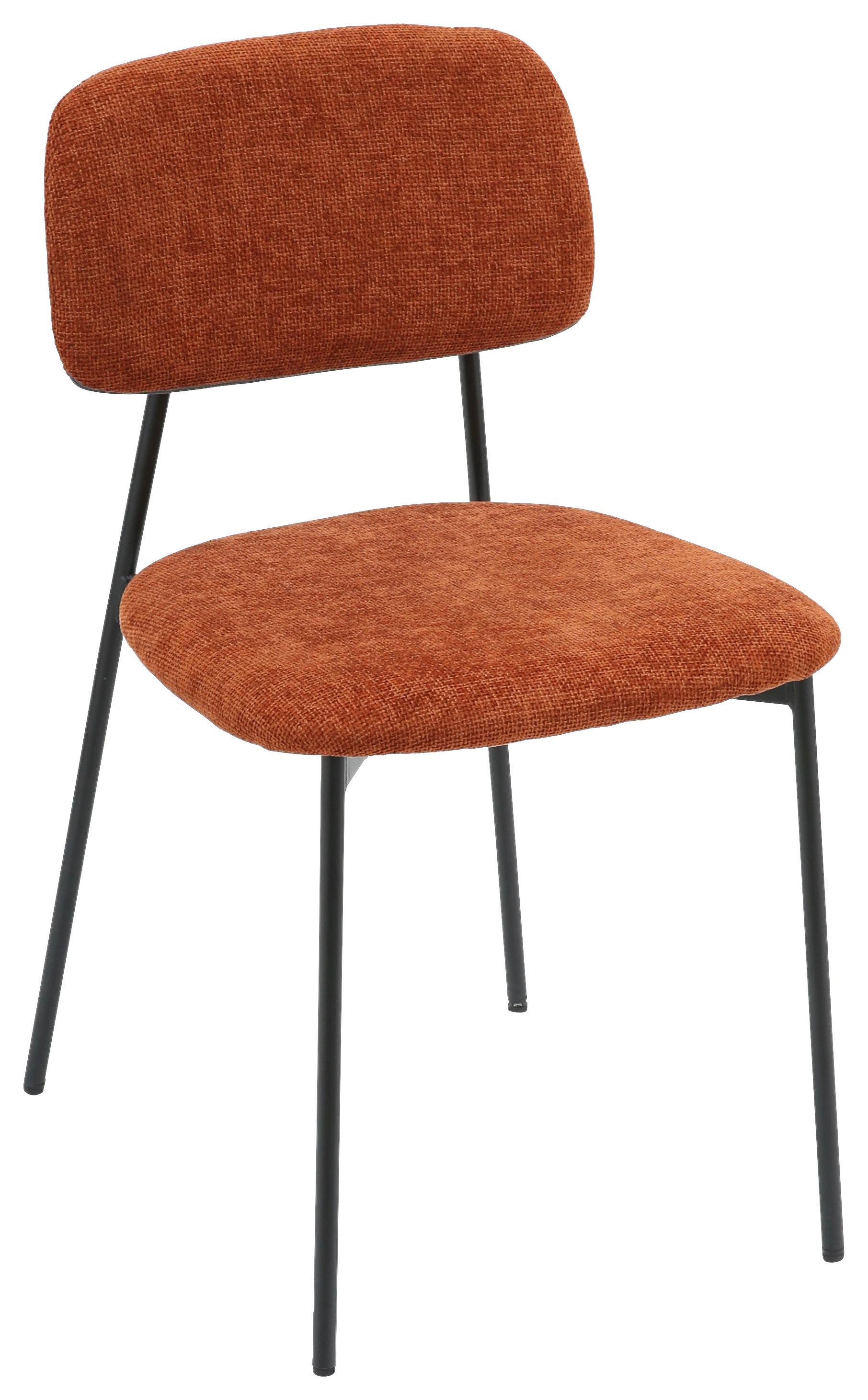 STUHL LARA - Rostfarben/Schwarz, MODERN, Textil/Metall (44/78,5/49cm) - Mömax