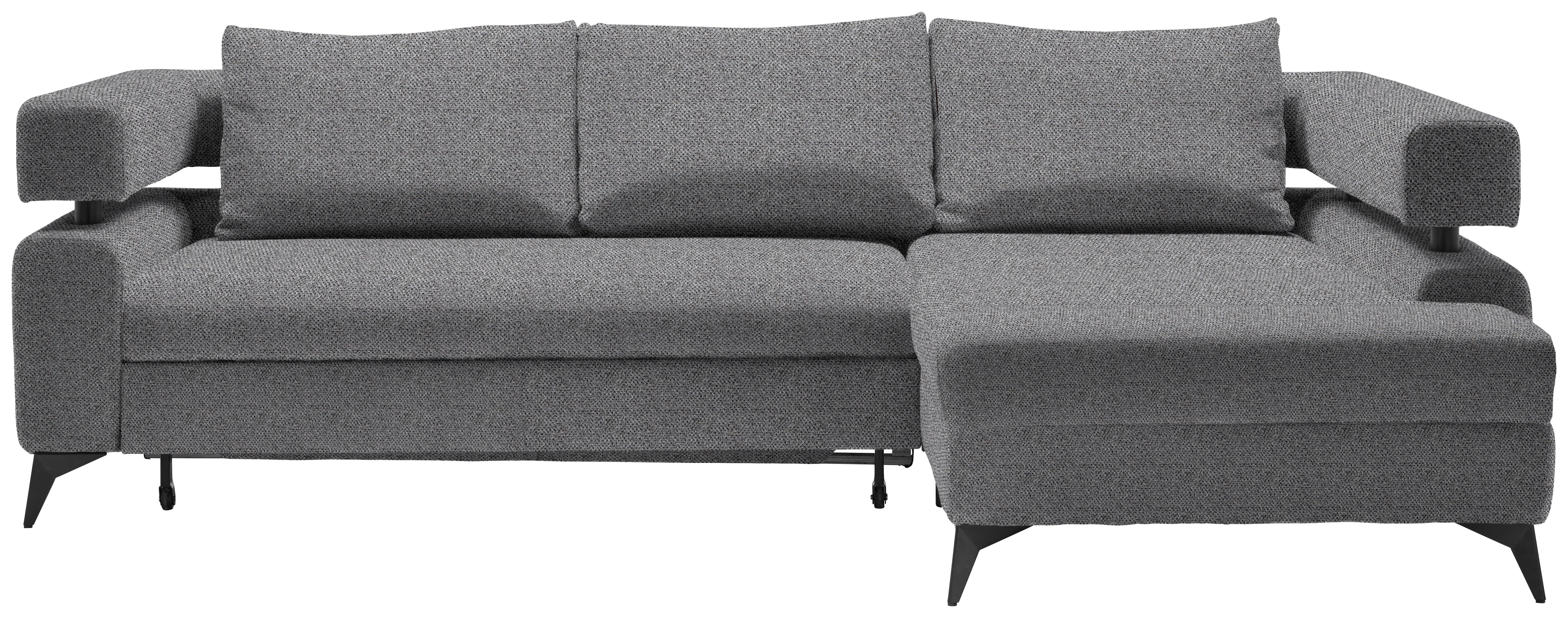 Kutna Garnitura Rosalie - tamno siva/crna, Konvencionalno, tekstil/metal (265/184cm) - Modern Living