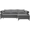 Kutna Garnitura Rosalie - tamno siva/crna, Konvencionalno, tekstil/metal (265/184cm) - Modern Living