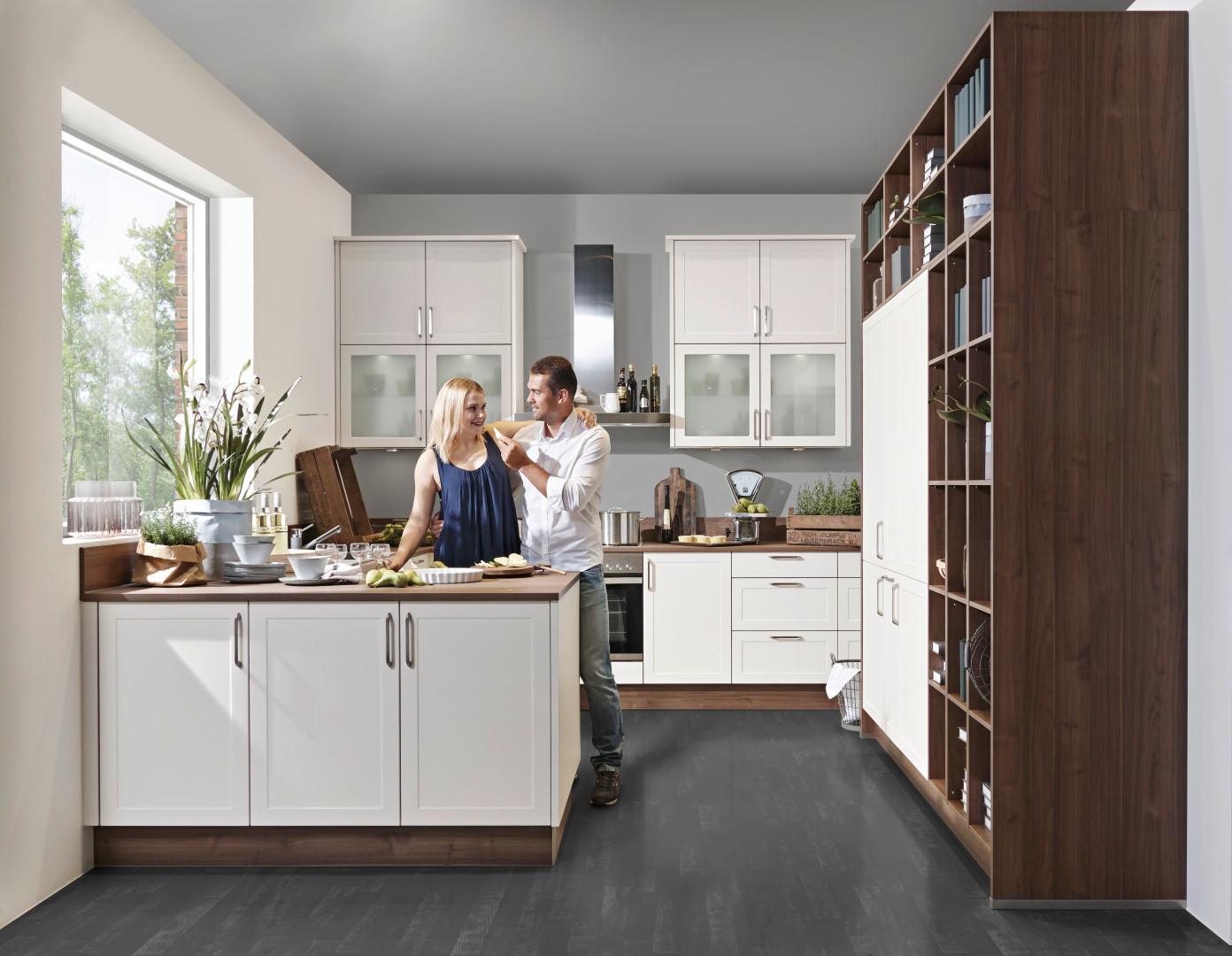 Ugradna Kuhinja Home - boja orahovog drveta/krem, Moderno, pločasti materijal - Express