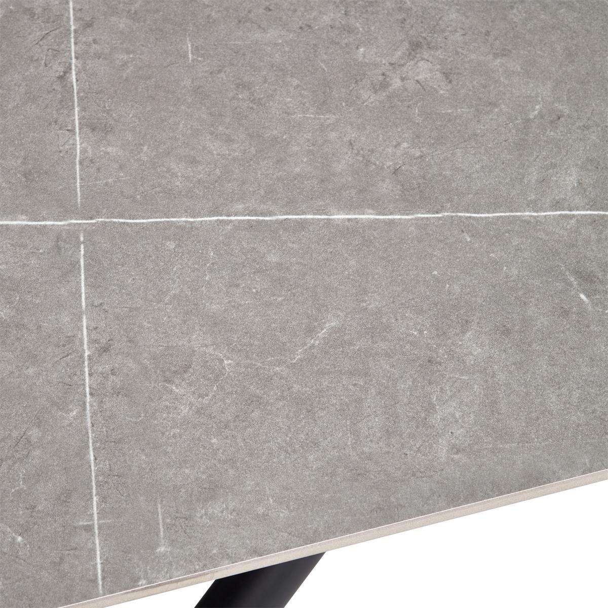 Jedilna Miza Lior, Siva, 180x90 - siva/črna, Konvencionalno, kovina/keramika (180/90/76cm) - MID.YOU