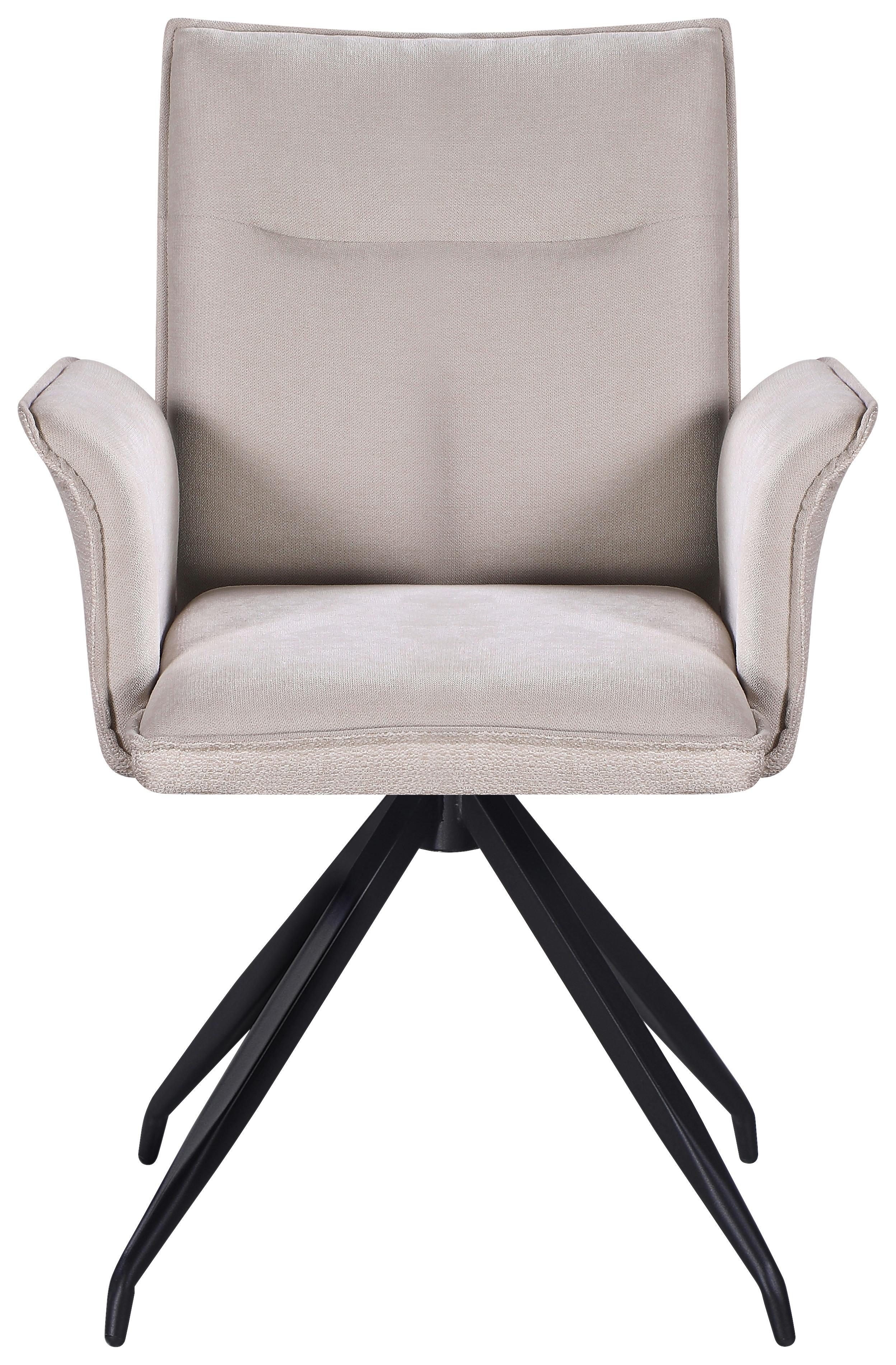 STOL MED ARMSTÖD NOVA - beige/svart, Modern, metall/textil (63/88/63cm) - Mömax
