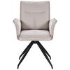 STOL MED ARMSTÖD NOVA - beige/svart, Modern, metall/textil (63/88/63cm) - Mömax