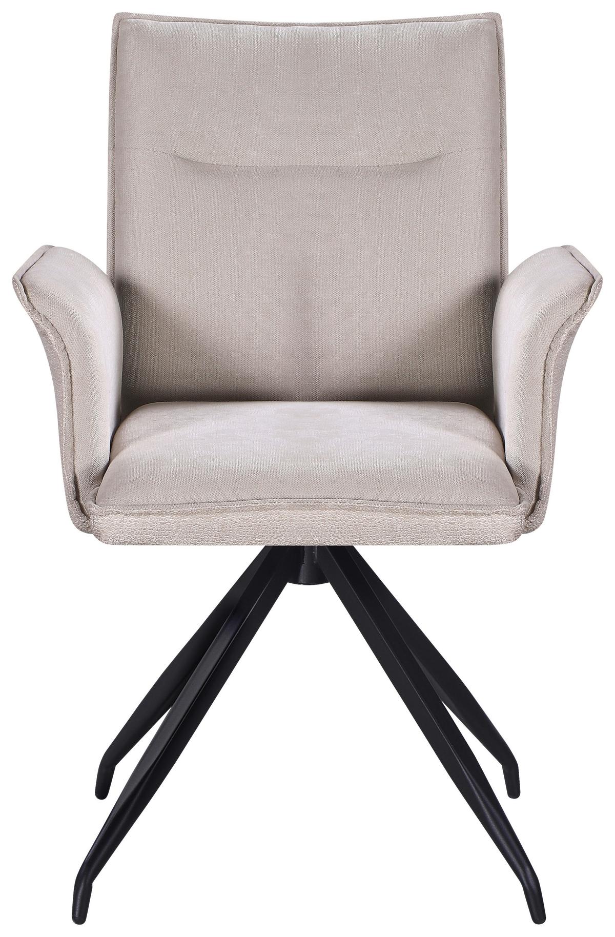 Armlehnstuhl Nova Beige - Beige/Schwarz, MODERN, Textil/Metall (63/88/63cm) - Premium Living