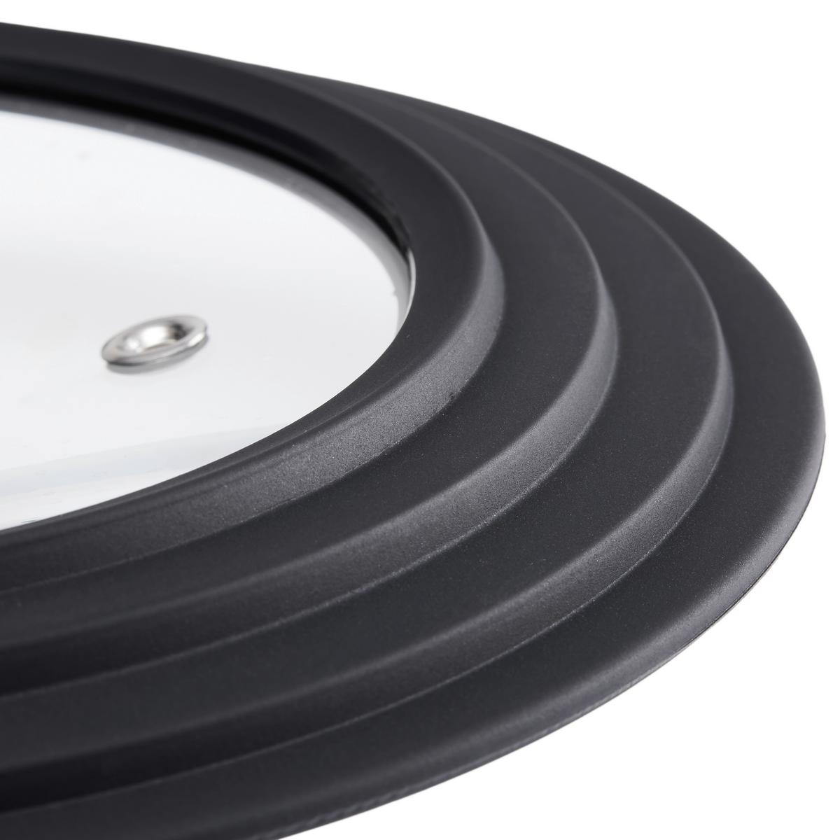 Deckel-Set Black Line Schwarz, 2-teilig - Schwarz, KONVENTIONELL, Glas/Kunststoff - Gourmesto