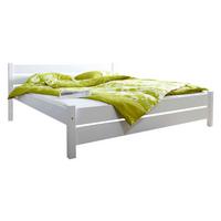 Bett "Bora", aus Kiefer, weiß - Weiß, Natur, Holz (140/200cm) - MID.YOU