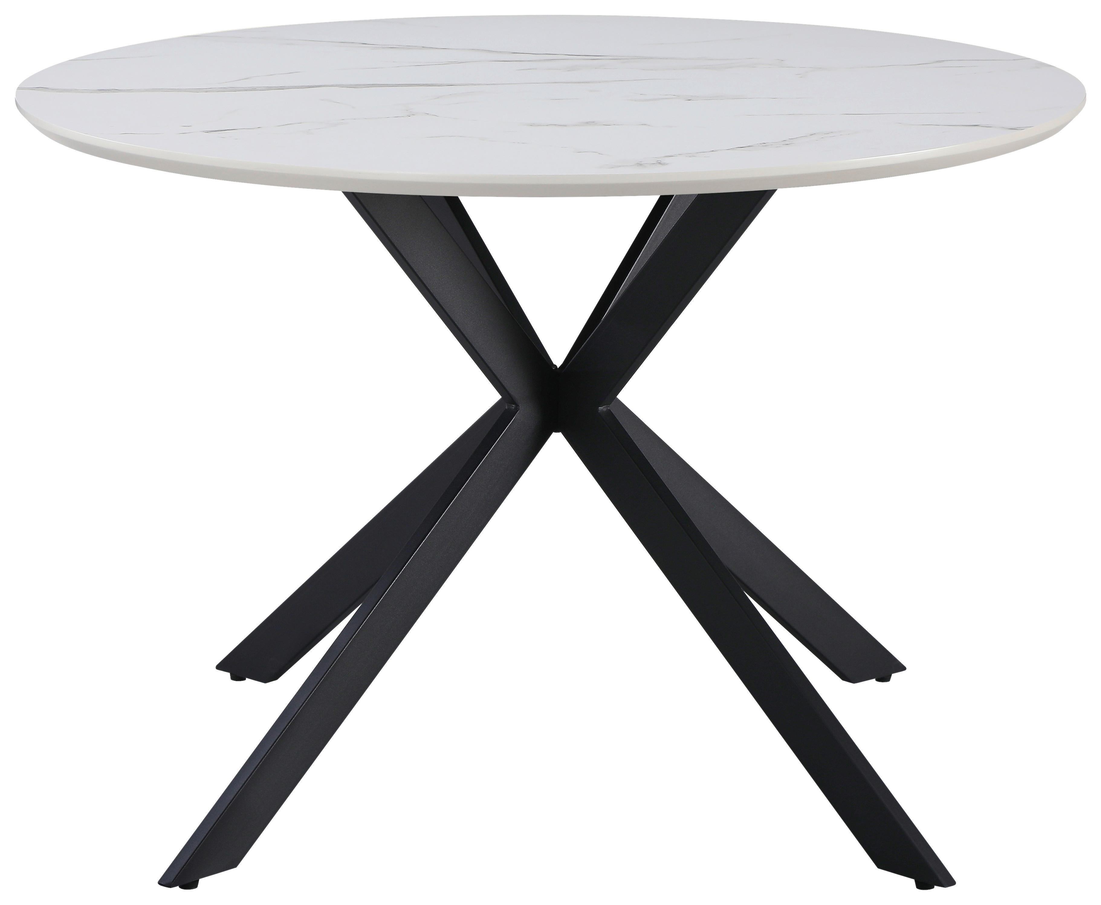 Masa LENNY - alb/negru, Modern, metal/material pe bază de lemn (110/75/110cm) - Mömax