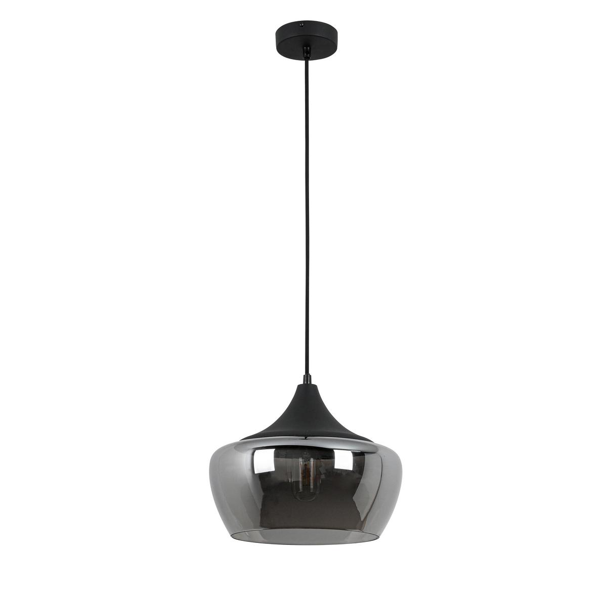 Lampă suspendată Nor - culoare crom/negru, Modern, plastic/sticlă (30/120cm) - Mömax