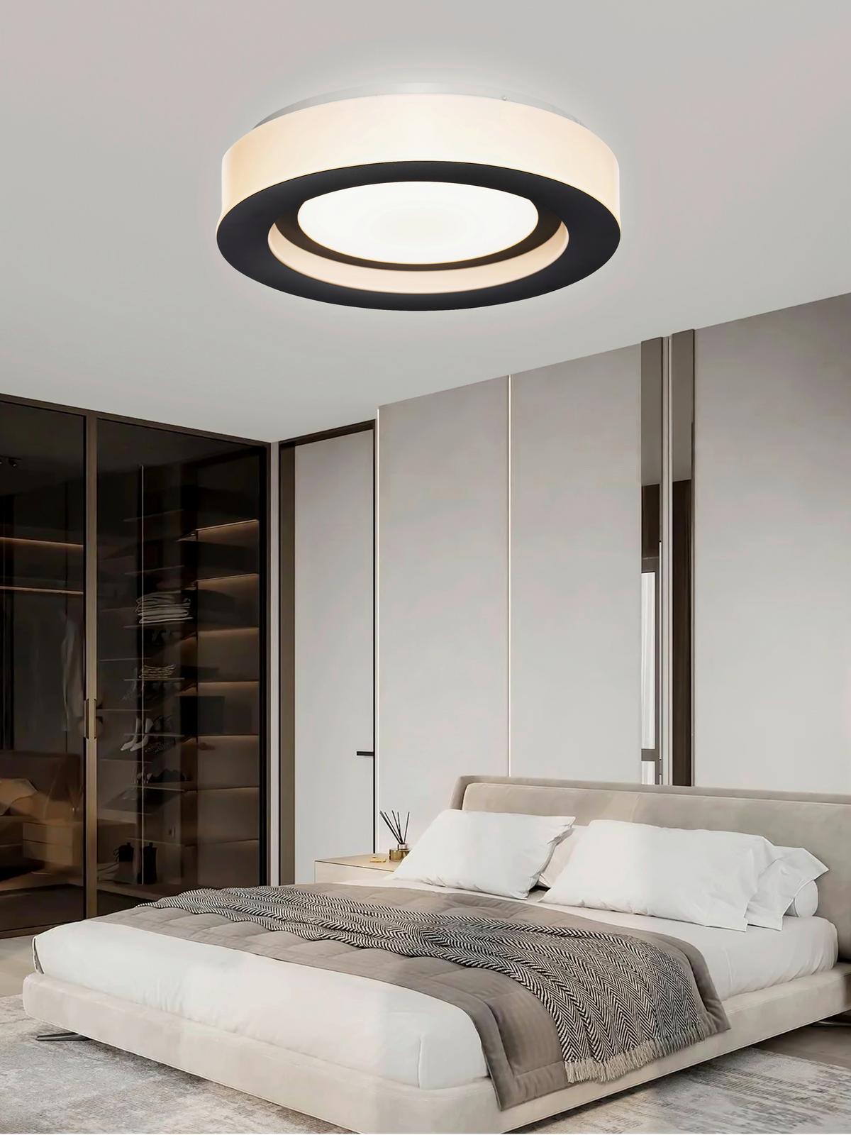 LAMPA SUFITOWA LED SEMRA - czarny, Modern, tworzywo sztuczne/metal (50/8cm) - Bessagi Home