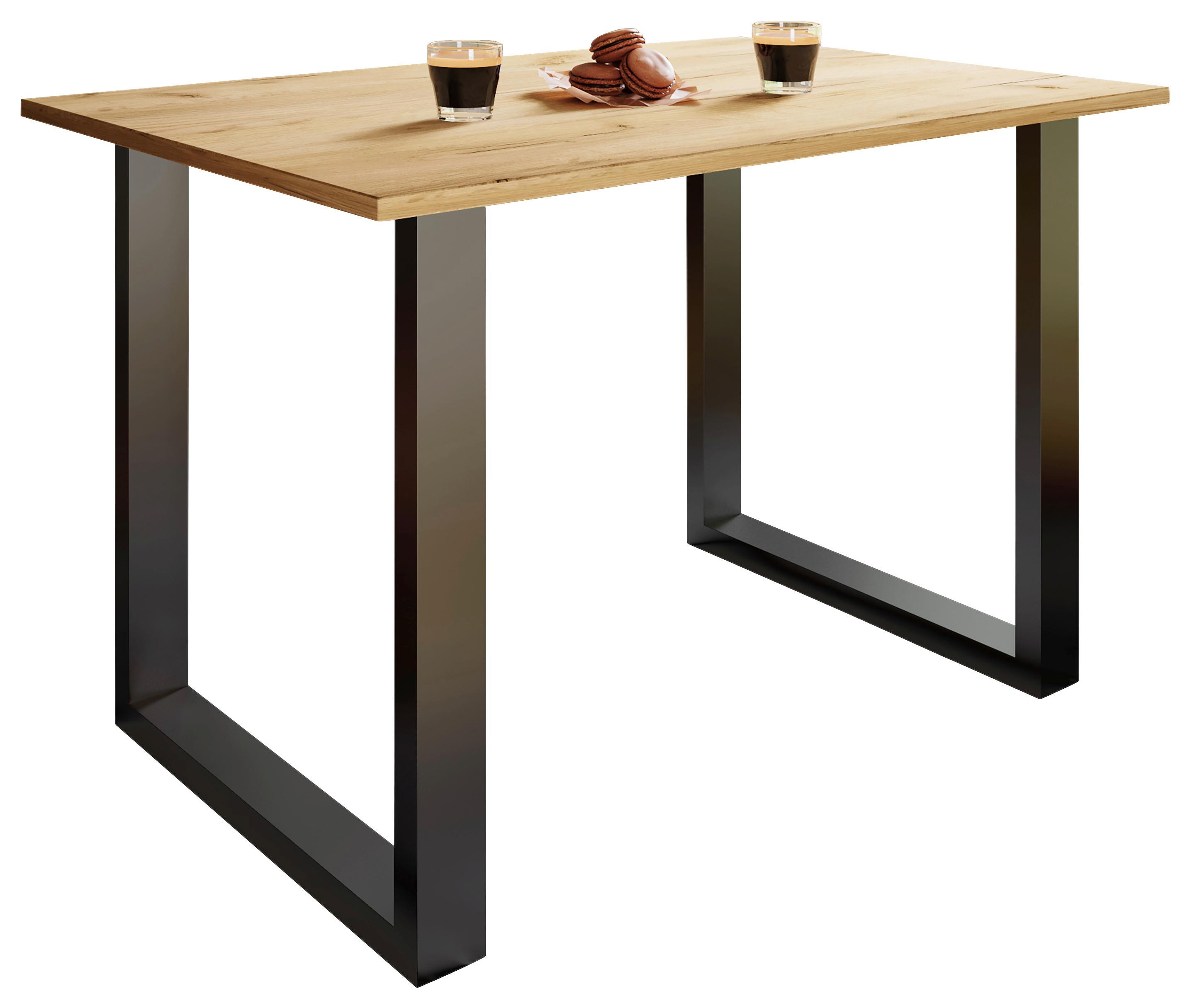 ESSTISCH XONA - Honigeiche/Schwarz, Design, Holzwerkstoff/Metall (80/50/76cm) - MID.YOU