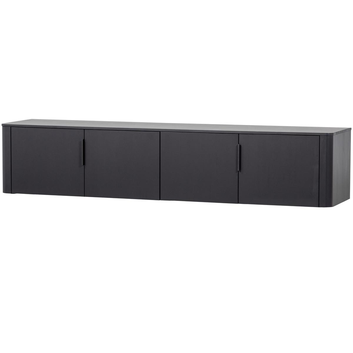LOWBOARD Gunnar Schwarz B: 200cm - Schwarz, Design, Holz/Metall (200/56/44cm) - Livetastic