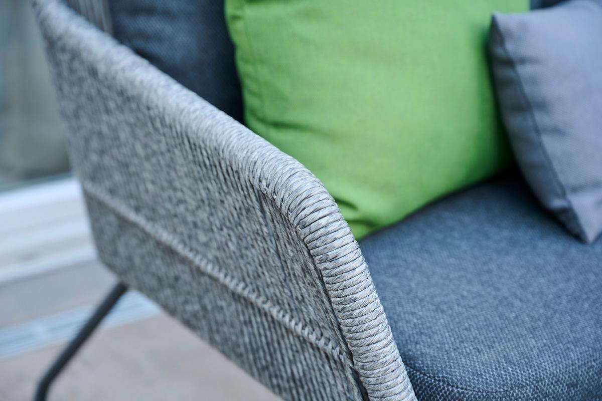 Loungegarnitur Kansas Grau - Grau, Basics, Kunststoff/Textil (145/76/73,5cm) - Siena Garden