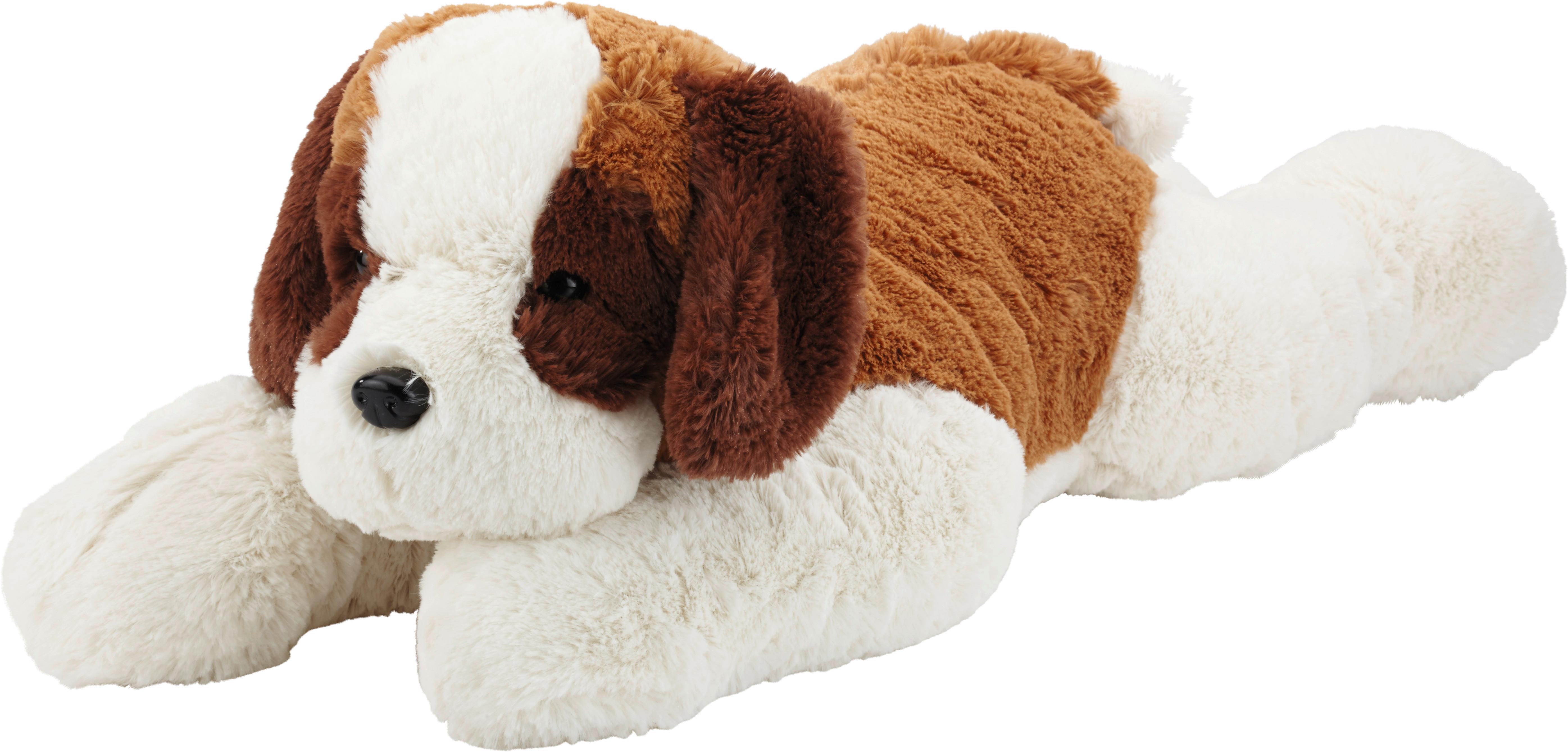 Plüschtier George in Weiß/Braun ca. 75cm - Creme/Braun, Textil (75cm) - Modern Living