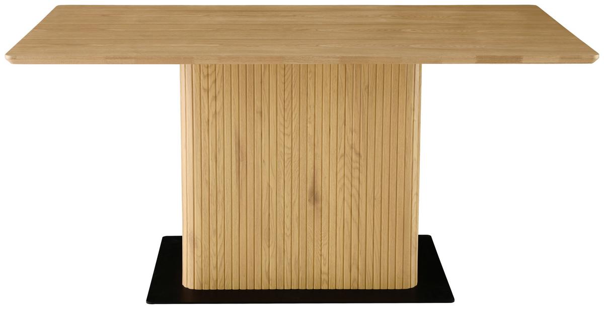 Jedilna Miza Joe, Barva Hrasta, 160x90 - črna/barve hrasta, Trendi, kovina/leseni material (160/90/75cm) - MID.YOU