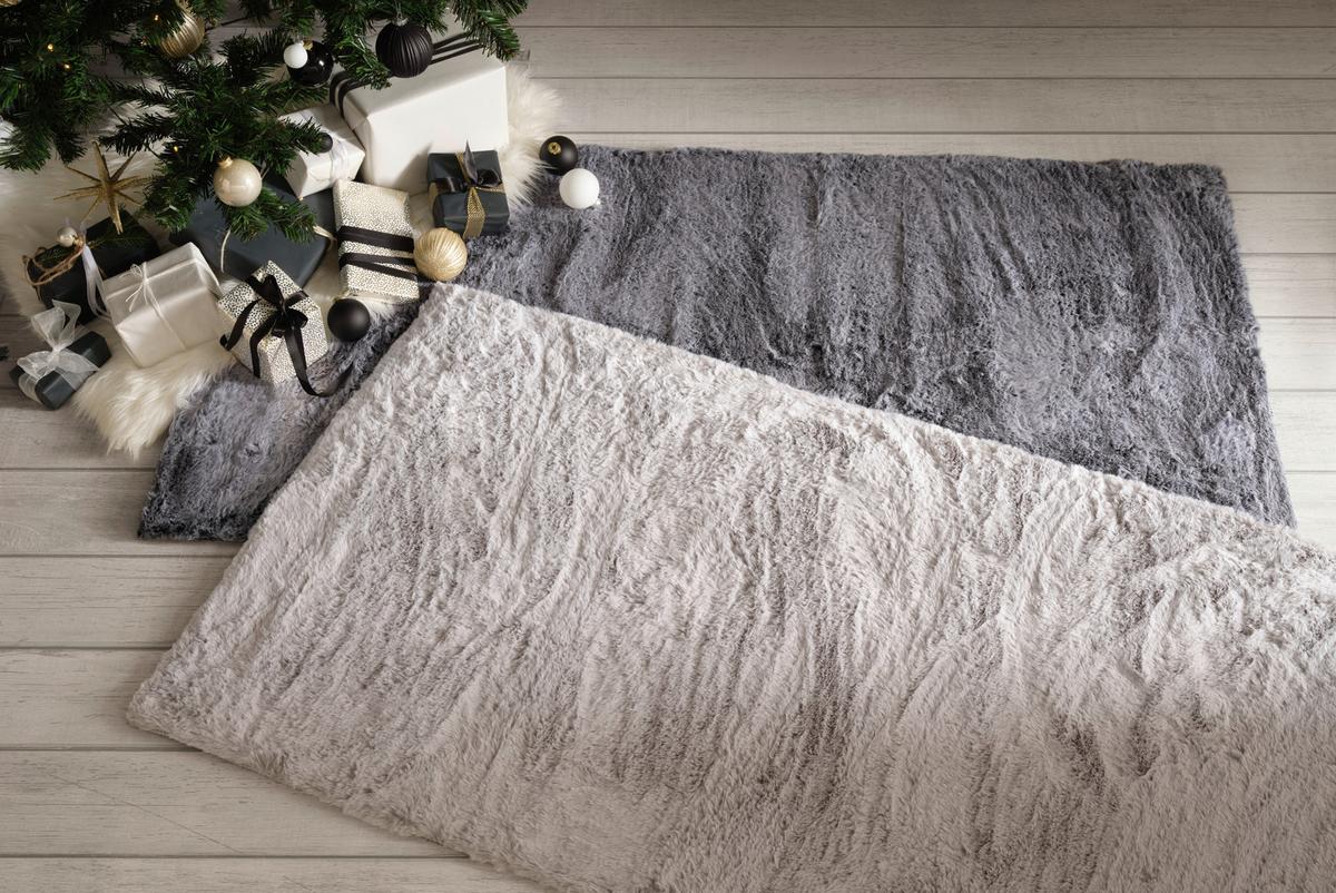 Blană artificială Denise - argintiu/alb, Romantik / Landhaus, textil/blană (80/150cm) - Mömax
