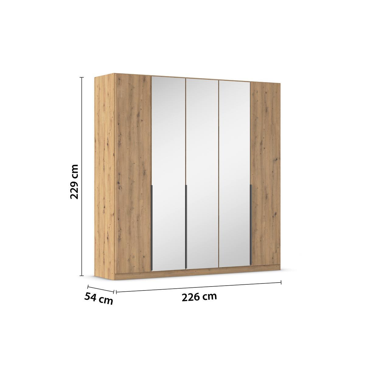 Ormar S Klasičnim Vratima Alabama - siva/srebrne boje, Moderno, drvni materijal/metal (226/229/54cm) - Modern Living