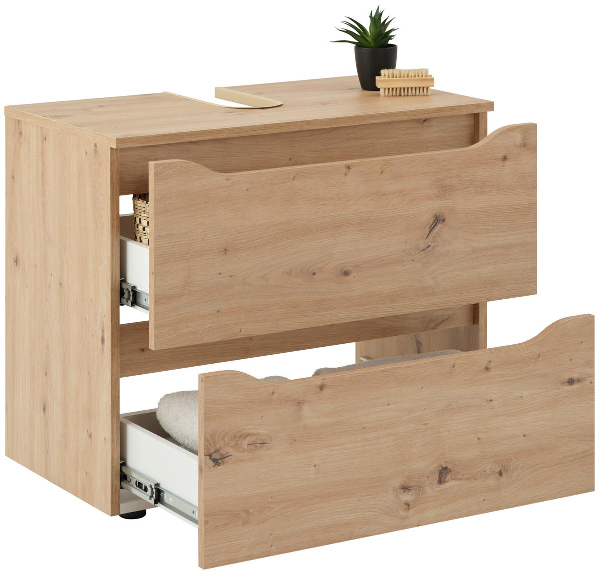 Bază pentru lavoar Giga - culoare lemn stejar/stejar Artisan, Modern, material pe bază de lemn (70/60/40cm)