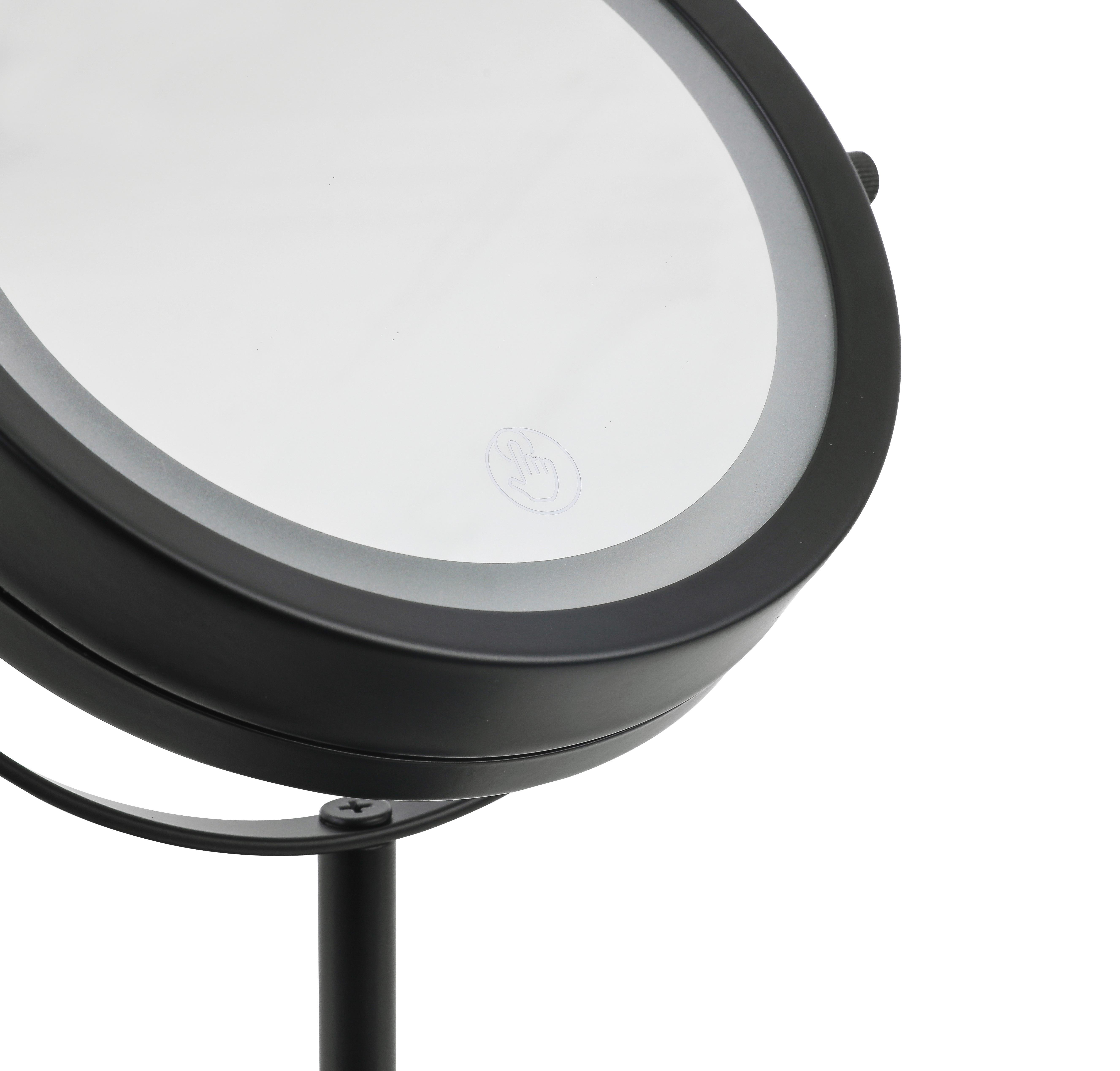 SPEGEL MED BELYSNING MIRRI 1-EXT- - svart, Modern, metall/glas (21/32/12cm) - Mömax