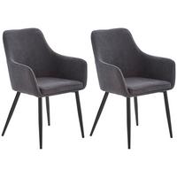 ZESTAW KRZESEŁ Z PODŁOKIETNIK. ERNA - czarny/szary, Konventionell, metal/tkanina (59/88,5/60,5cm) - Livetastic