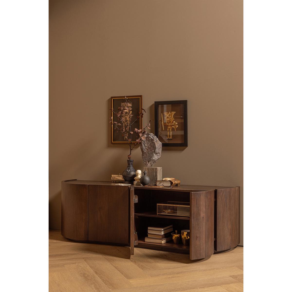 Kommode Sense Walnussfarben B: 160cm - Walnussfarben, Design, Holz (160/50/46cm) - Livetastic