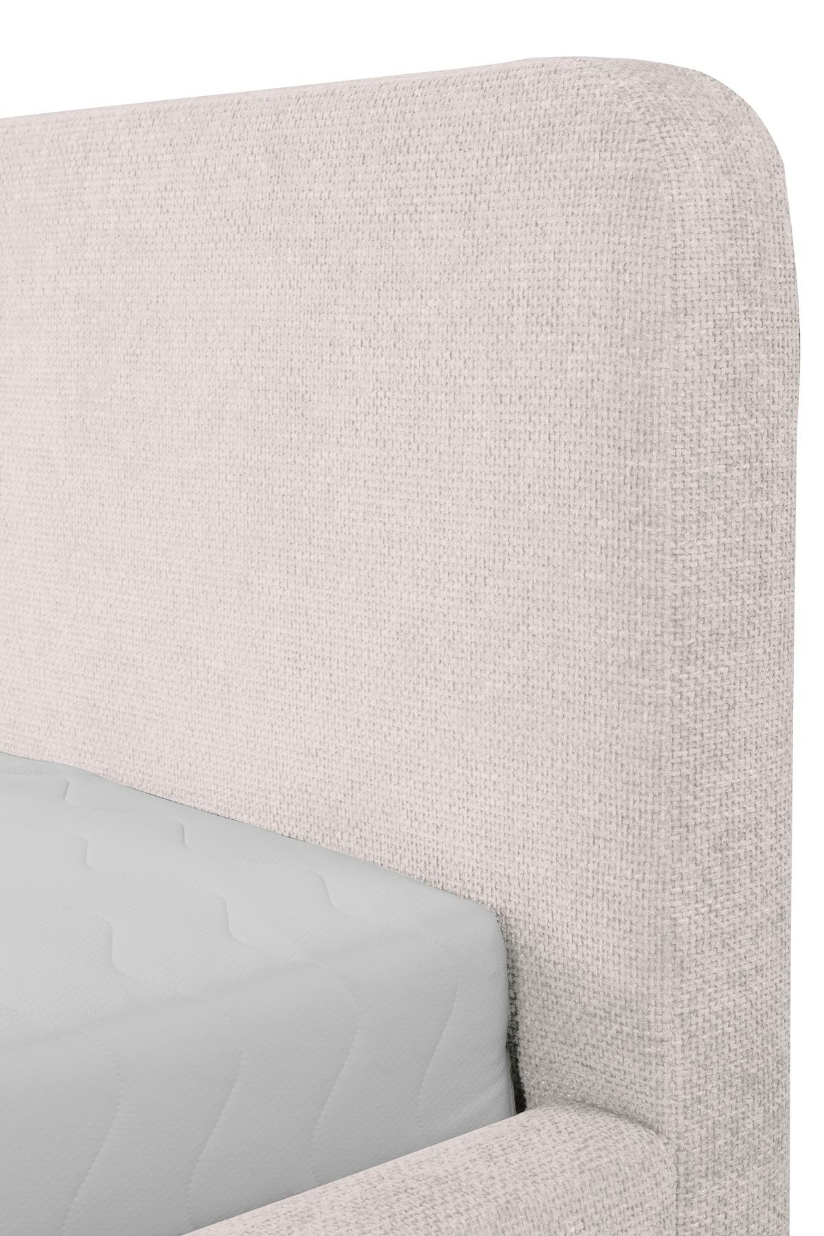 Oblazinjena Postelja Flamingo, Biserna Barva, 180x200cm - svetlo rjava/črna, Moderno, kovina/umetna masa (180/200cm) - MID.YOU