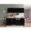 Küchenblock ECONOMY 195 Schwarz/Eiche B: 195 cm - Eichefarben/Schwarz, Basics, Holzwerkstoff (195cm) - Respekta