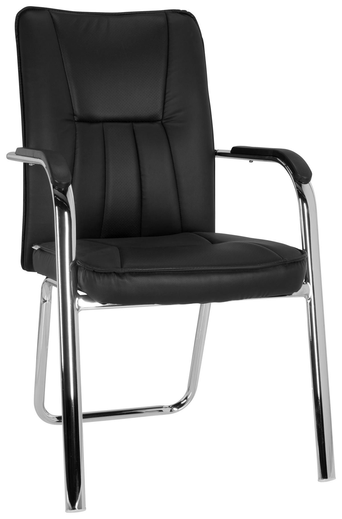 Konferenčni Stol Banda V, Črna - barve kroma/črna, Moderno, kovina/tekstil (55/94/44cm) - MID.YOU