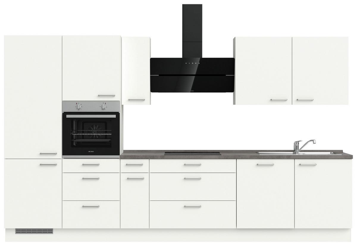 Küchenleerblock Touch High o. Geräte Weiß - Edelstahlfarben/Weiß, MODERN, Holzwerkstoff/Metall (360cm) - Nobilia