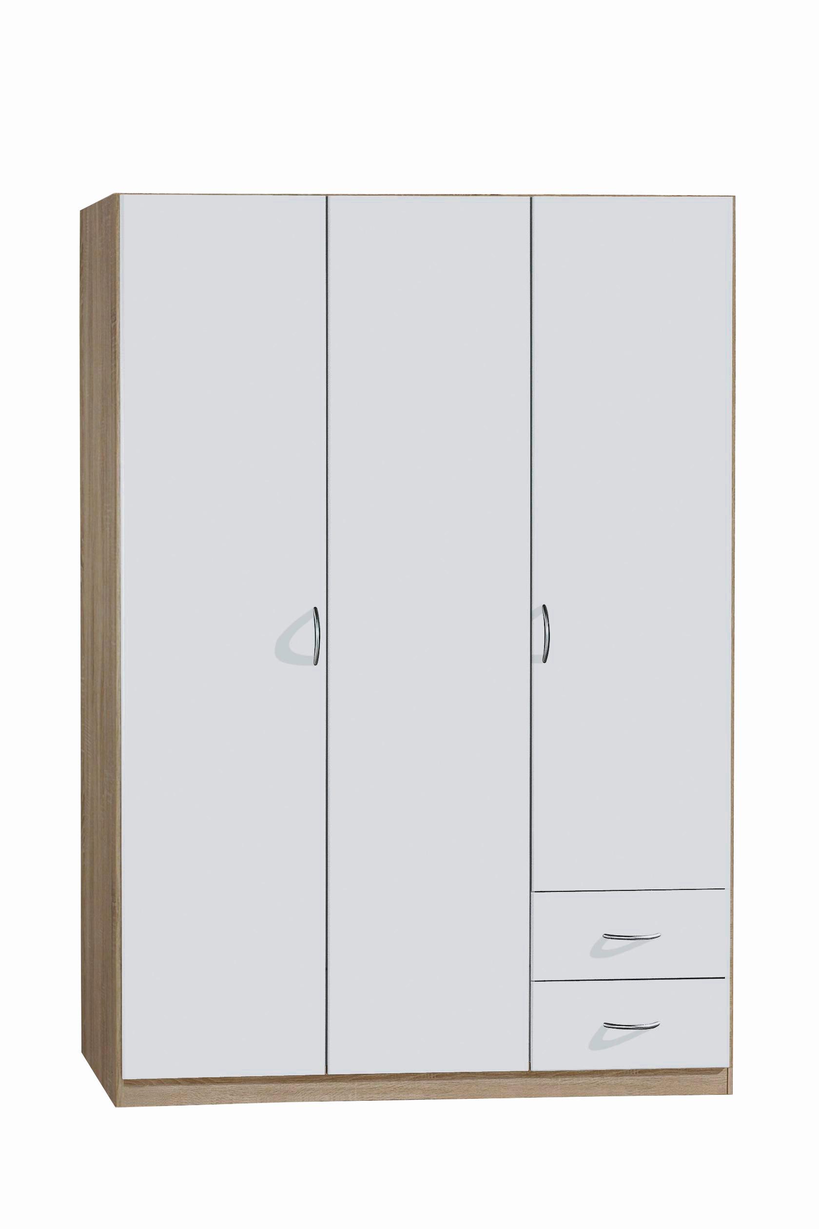 Omara S Klasičnimi Vrati Case, Bela, Barva Hrasta - srebrne barve/bela, Konvencionalno, umetna masa/leseni material (136/197/54cm) - Boxxx