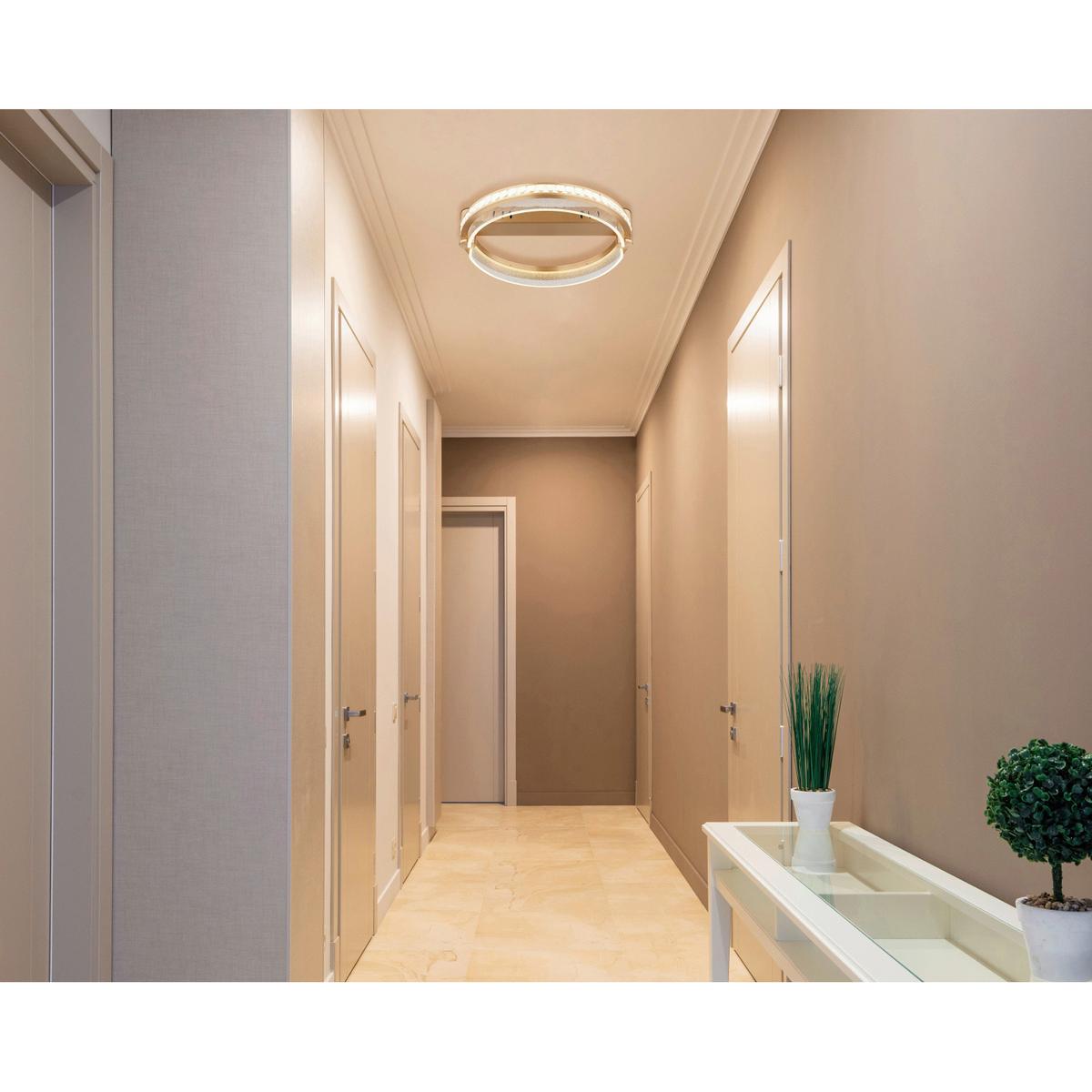 LED-DECKENLEUCHTE 67196-36 BLONDIE - Goldfarben, Design, Kunststoff/Metall (40/100cm) - Globo