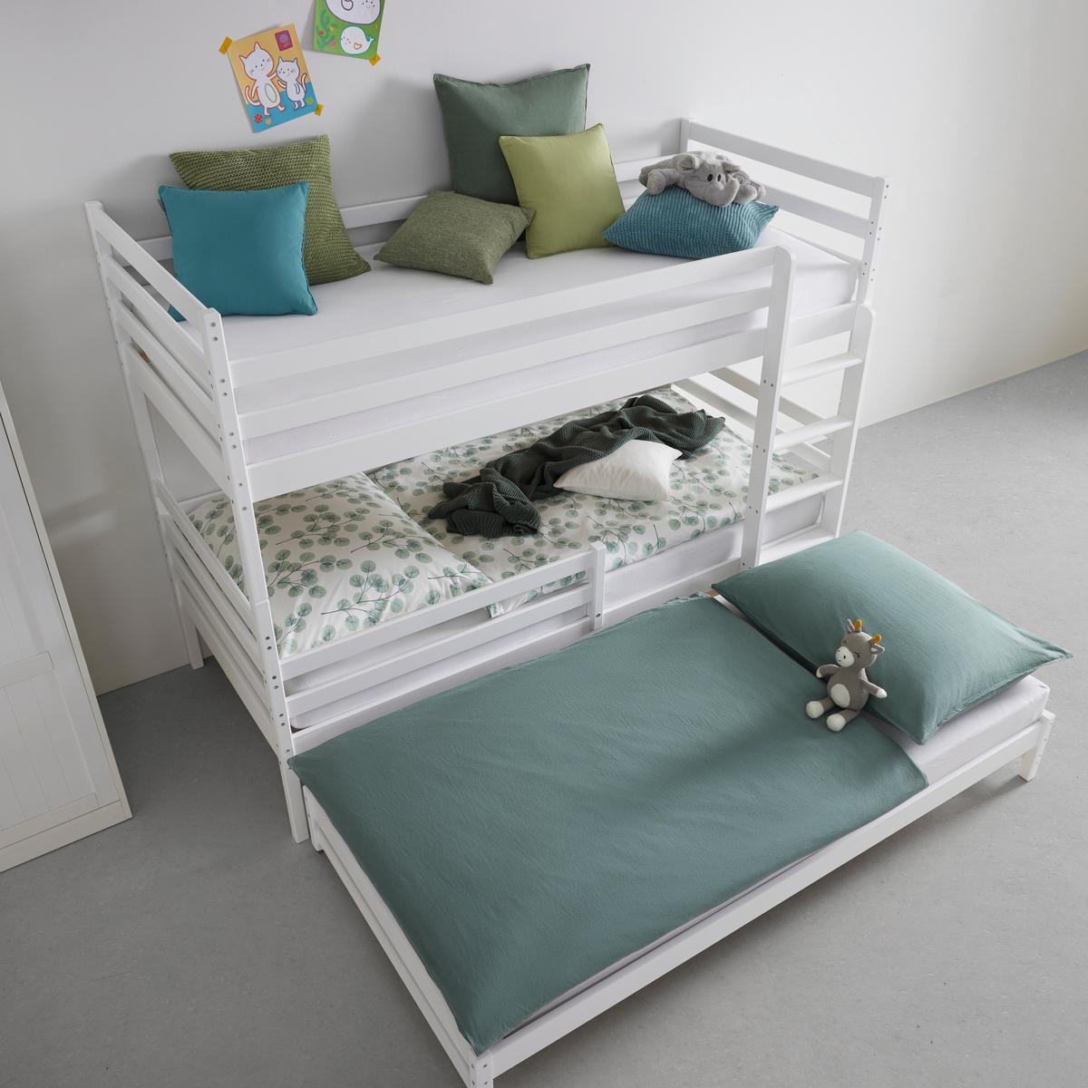 Etagenbett Mila Weiss ca. 90x200cm - Weiss/Birkefarben, Holz (90/200cm) - Mömax