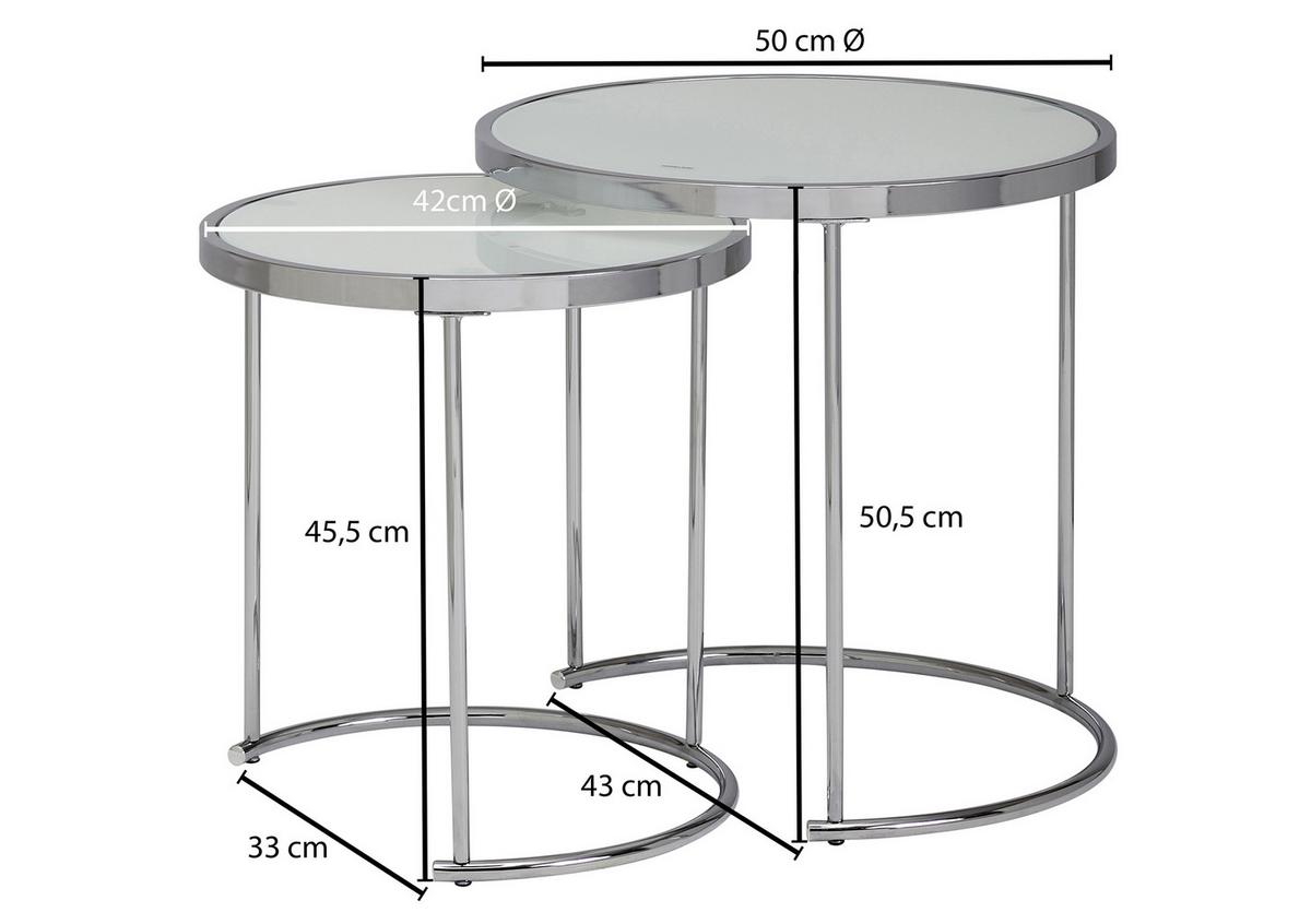 Set Miz Wl5.986 - barve kroma/bela, Design, kovina/steklo (50/50/50,5cm) - MID.YOU