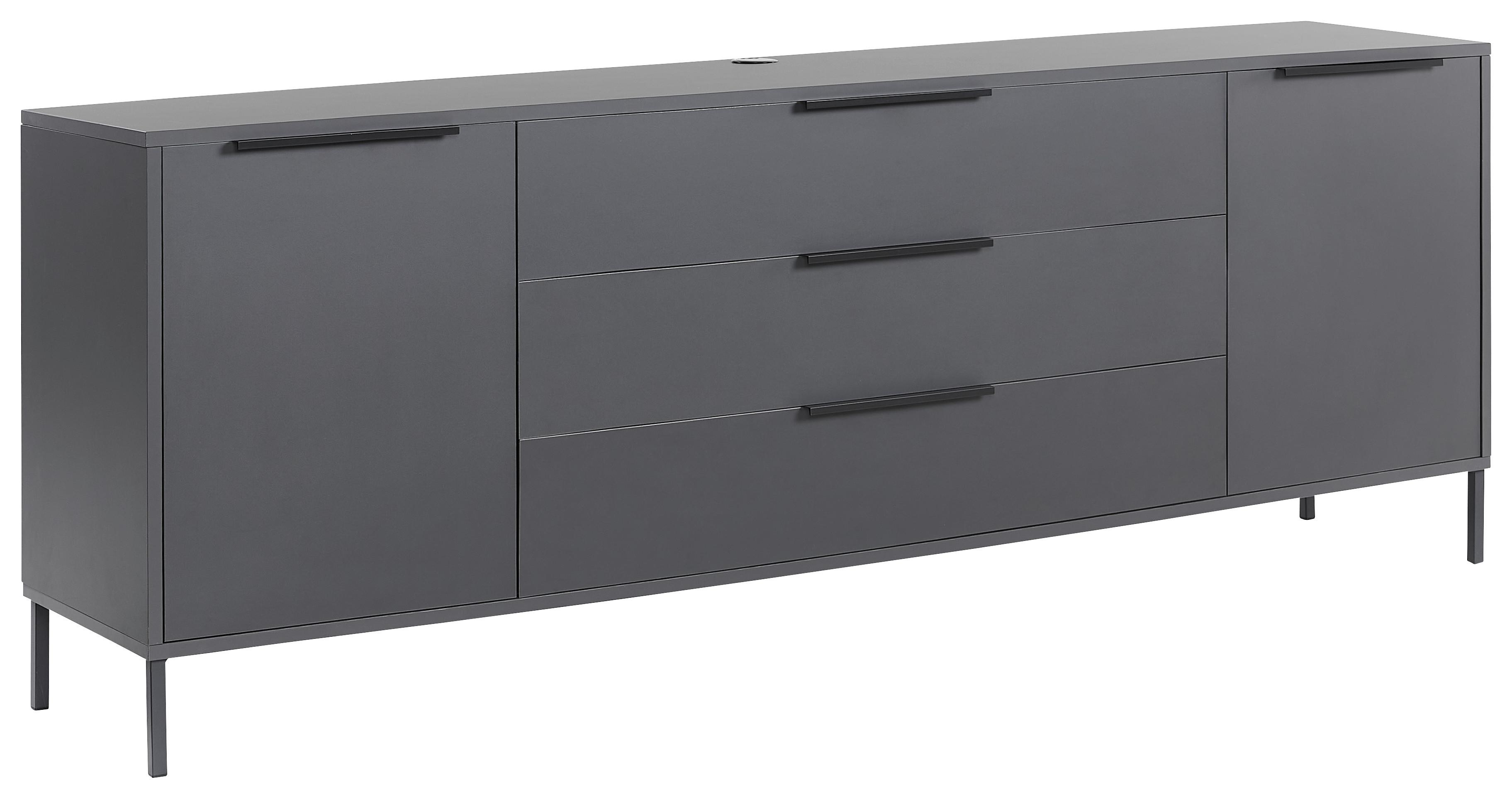 Lowboard in Anthrazit - Anthrazit, Modern (216/67cm) - Premium Living