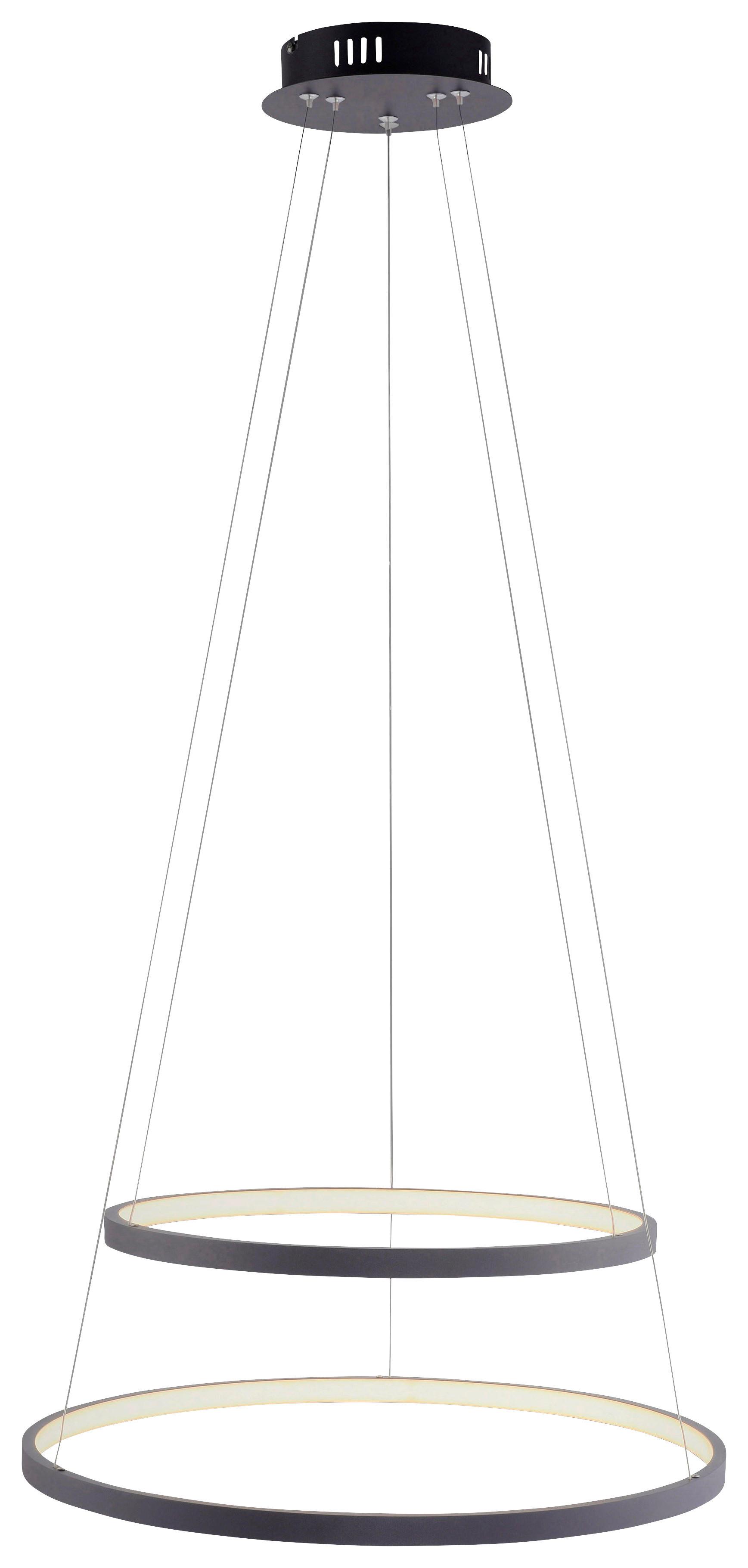 LED-Hängeleuchte Milan Anthrazit max. 46 Watt - Anthrazit, Design, Kunststoff/Metall (50/50/120cm)